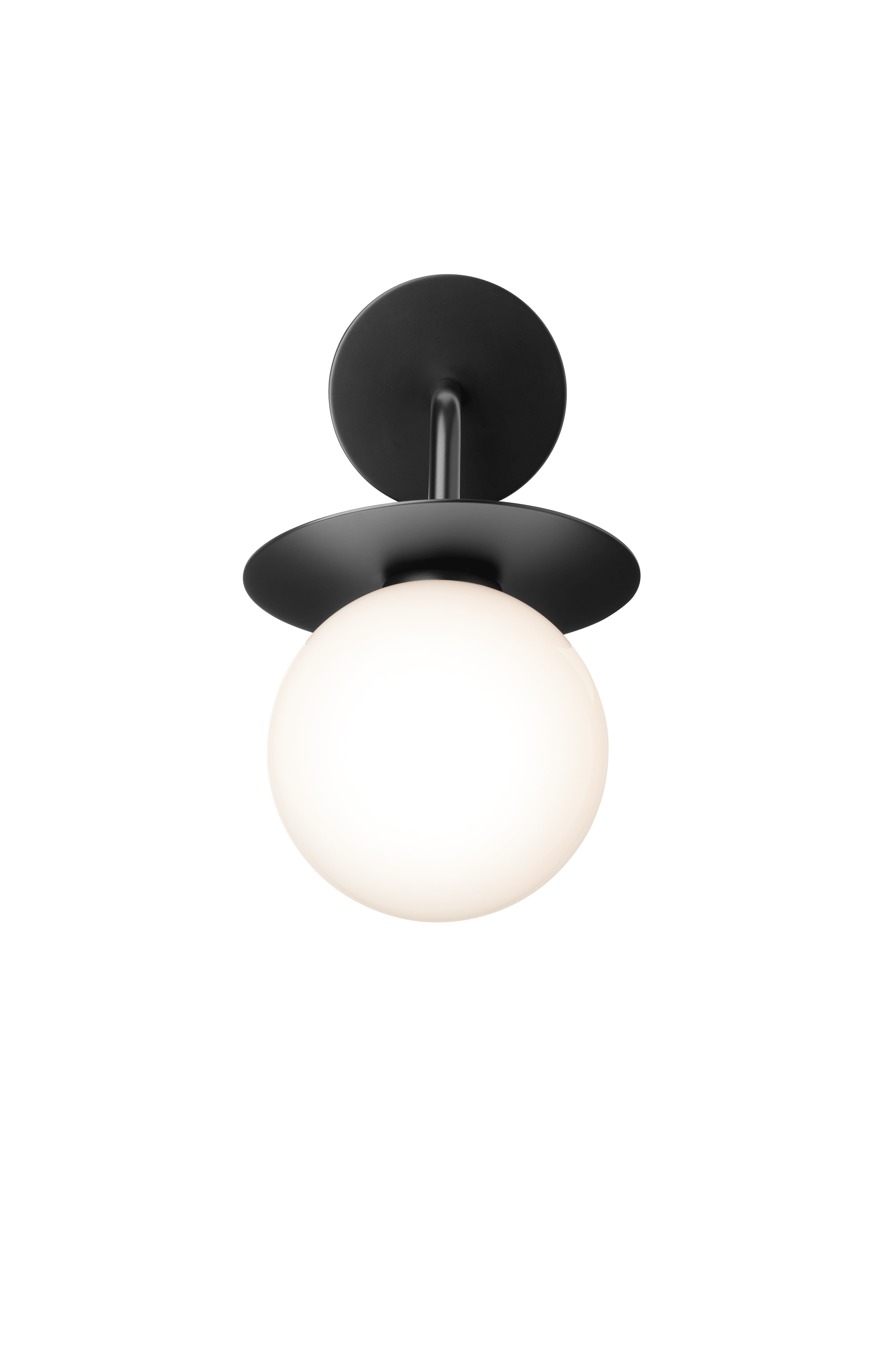 Lampa ścienna zewnętrzna LIILA czarny z opalowym szkłem – Nuura