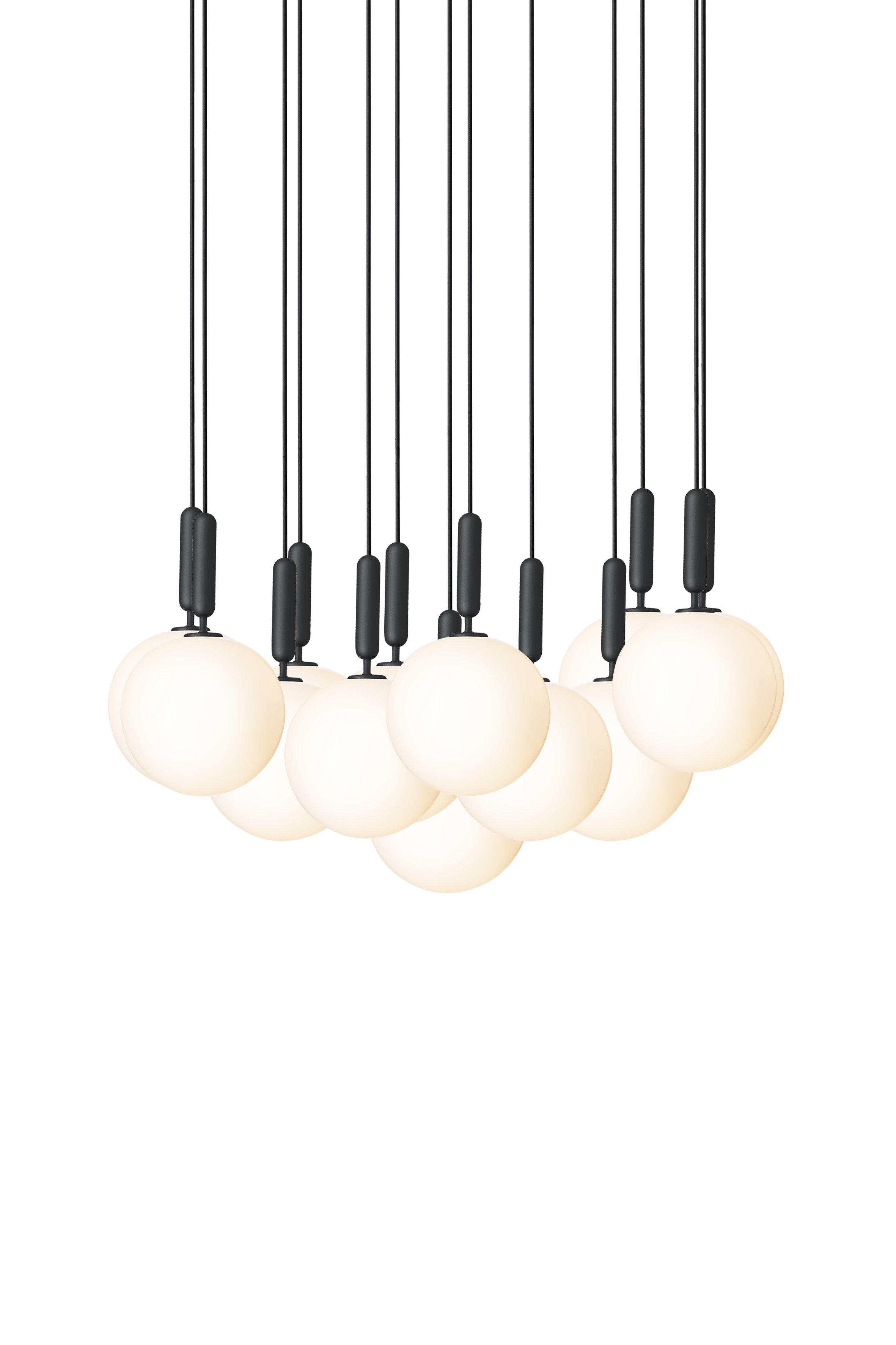 Lampa wisząca MIIRA 13 grafitowy z opalowym szkłem – Nuura
