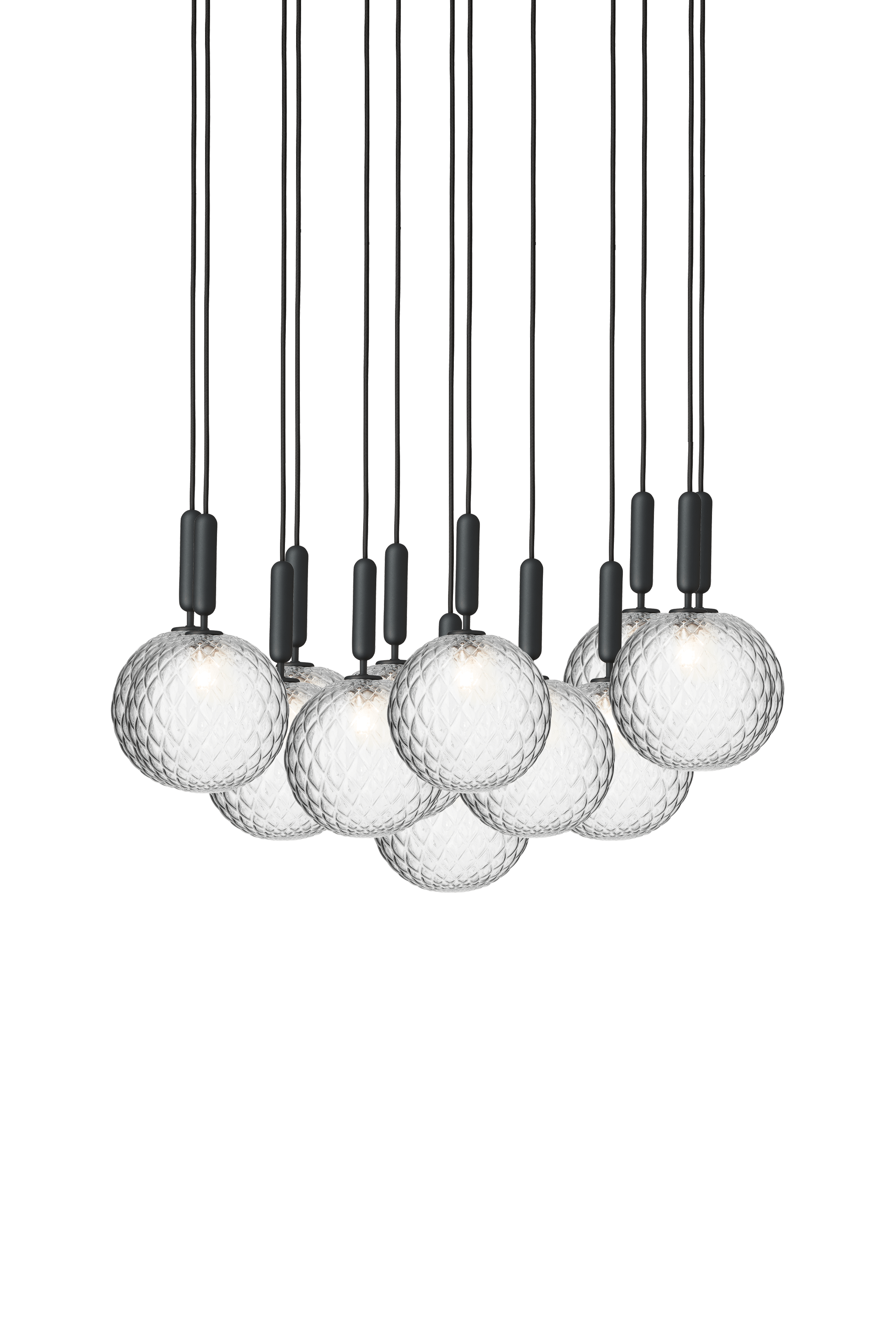 Lampa wisząca MIIRA 13 grafitowy z transparentnym szkłem – Nuura