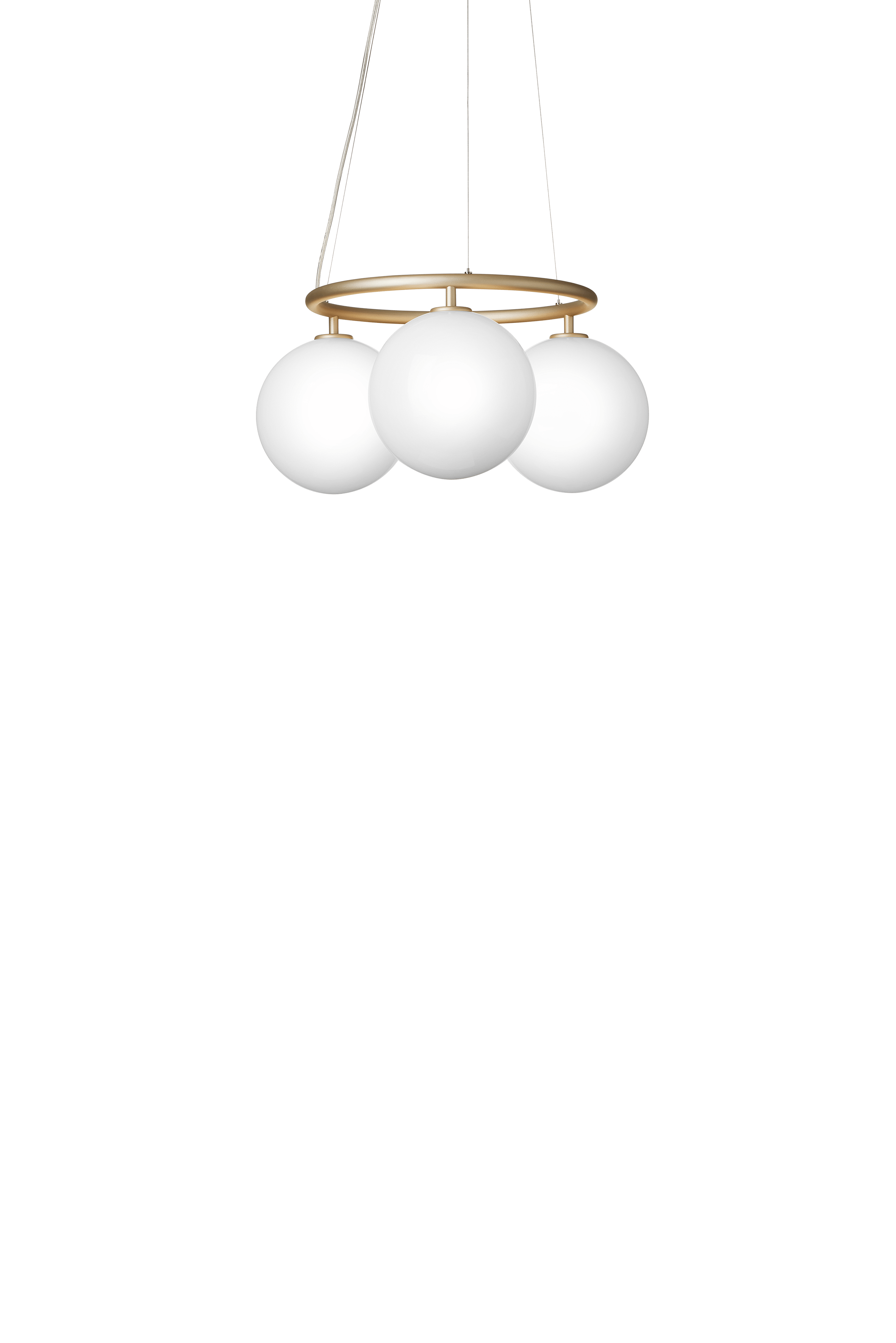 Hanglamp MIIRA 3 CIRCULAR messing met opaalglas