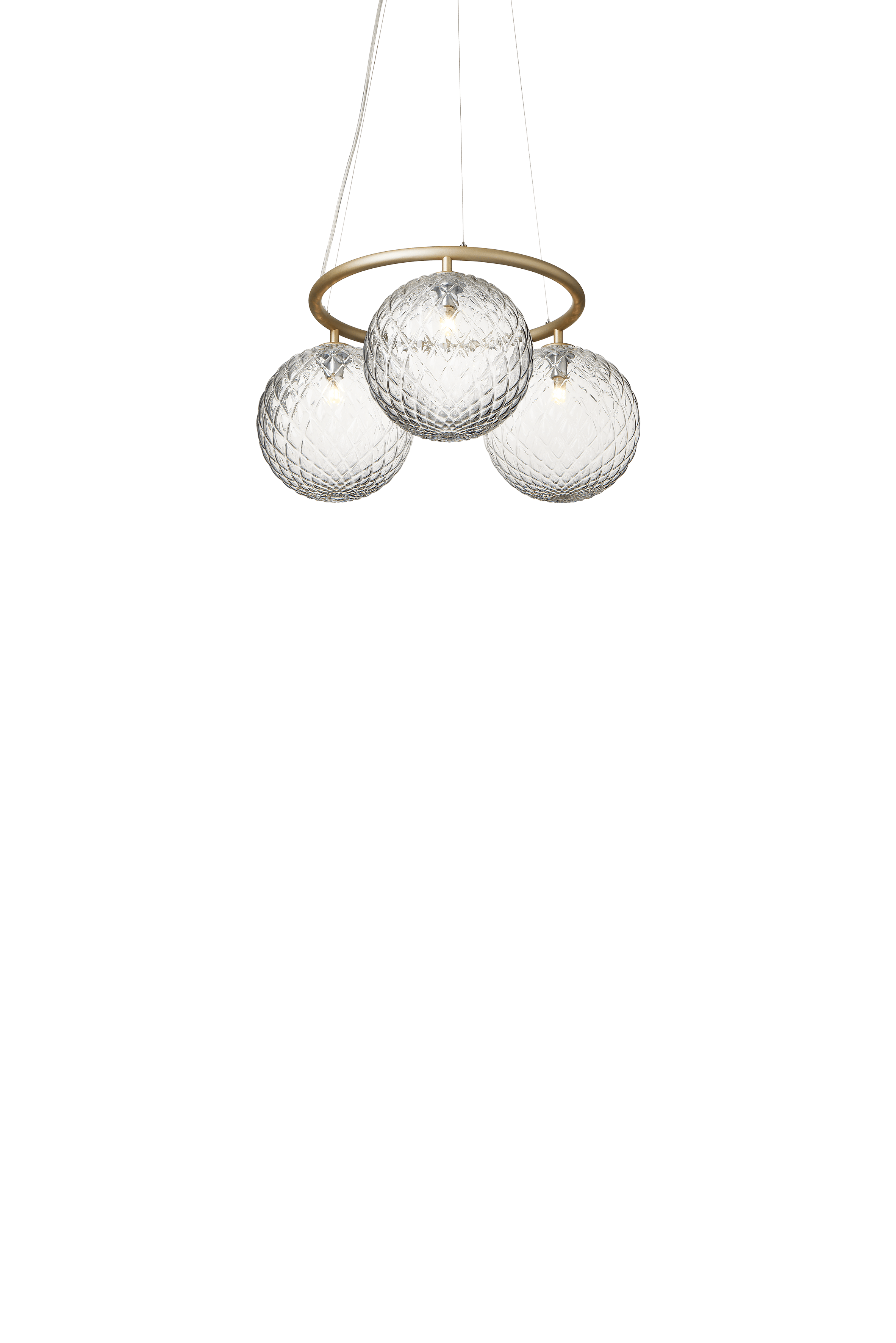 Lampa wisząca MIIRA 3 CIRCULAR mosiężny z transparentnym szkłem – Nuura