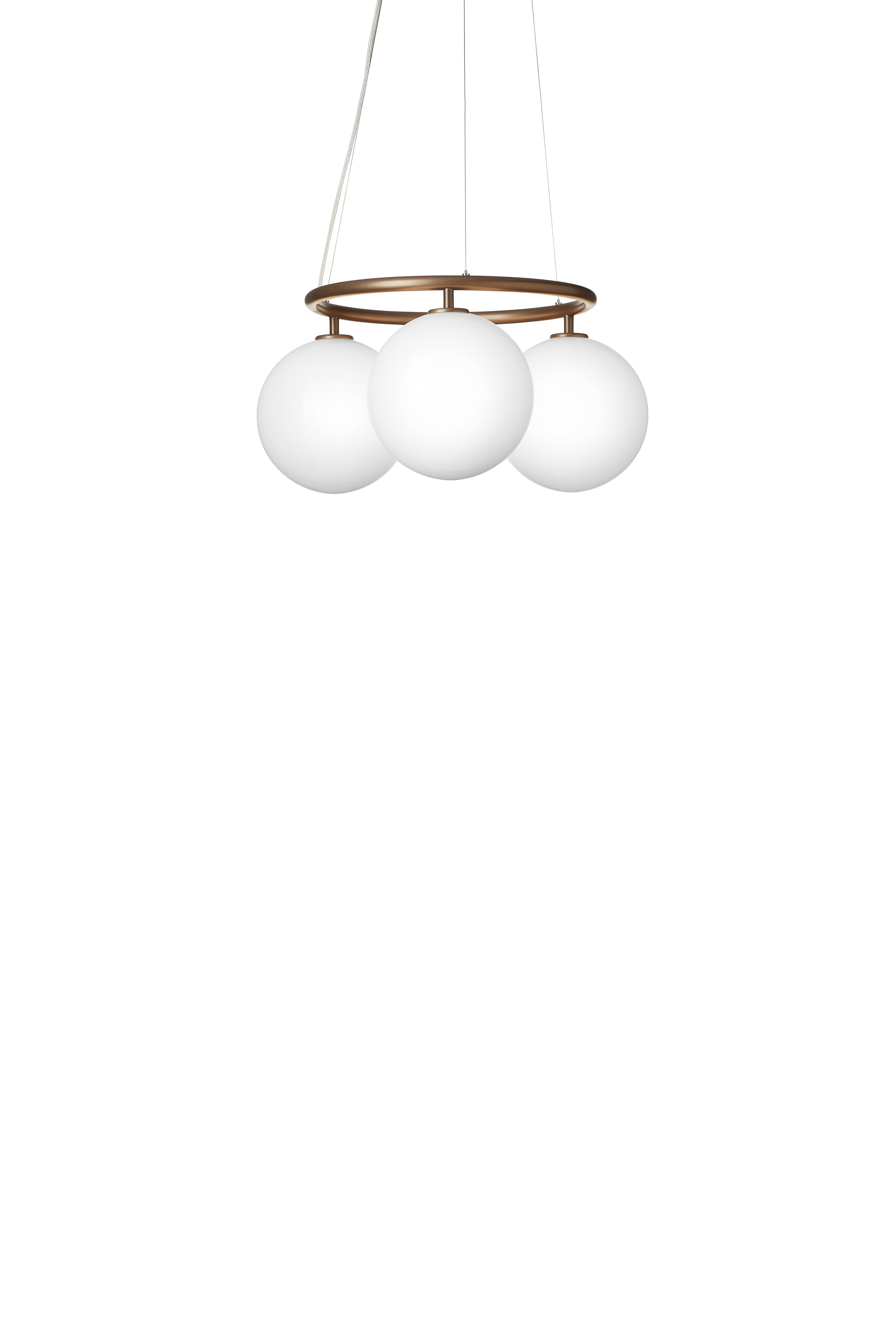 Lampa wisząca MIIRA 3 CIRCULAR ciemnobrązowy z opalowym szkłem – Nuura