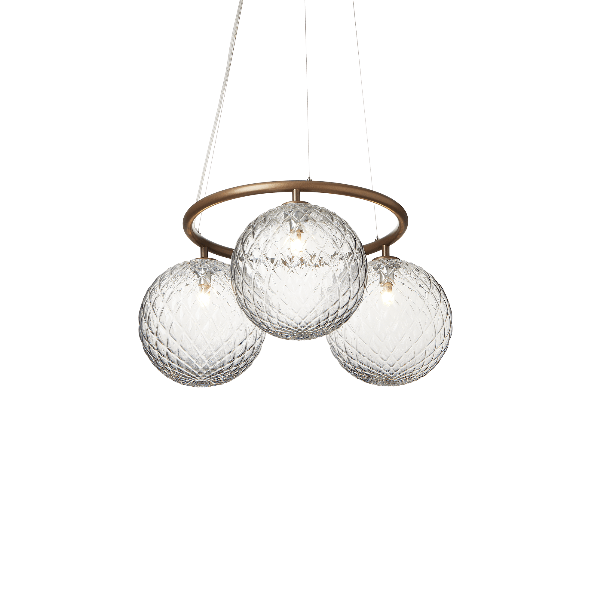 Lampa wisząca MIIRA 3 CIRCULAR ciemnobrązowy z transparentnym szkłem – Nuura