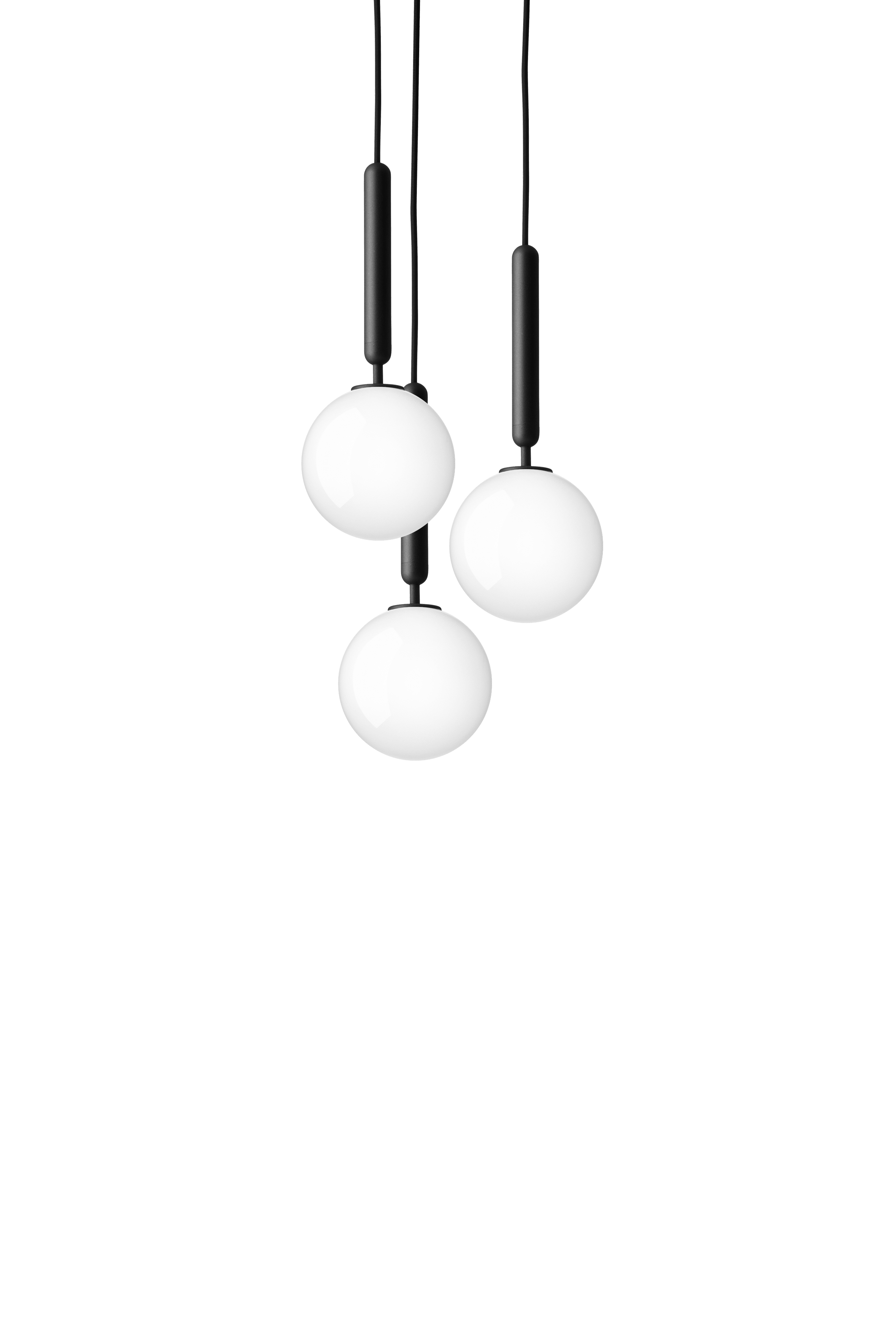 Hanglamp MIIRA 3 grafiet met opaalglas