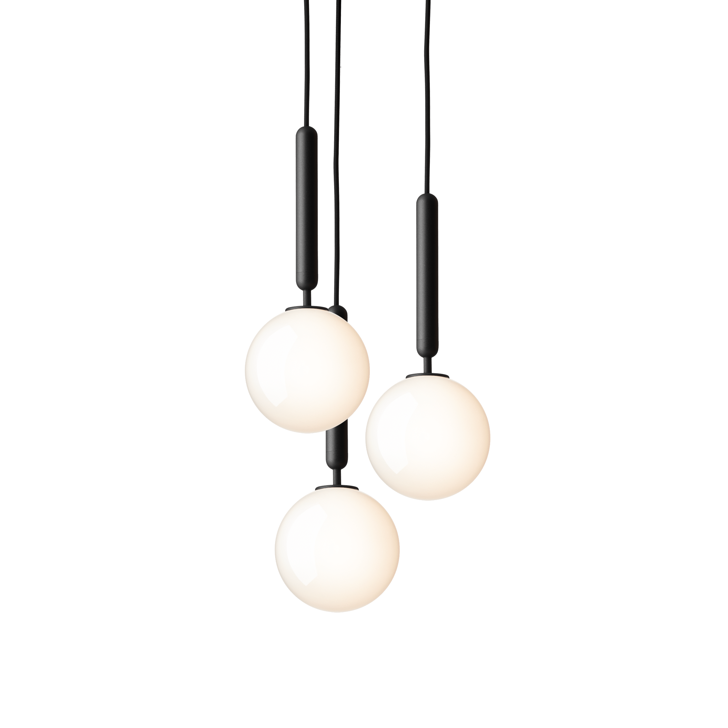 Hanglamp MIIRA 3 grafiet met opaalglas
