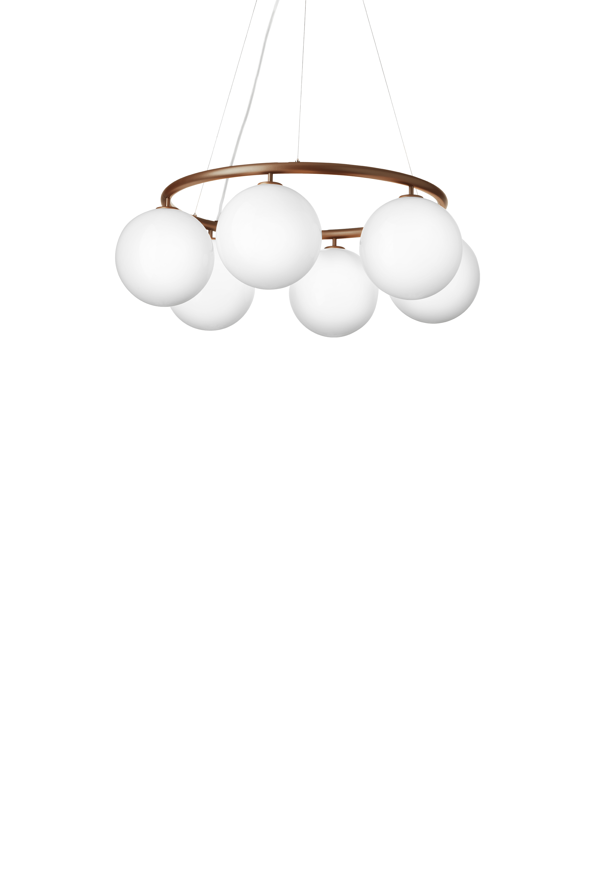 Hanglamp MIIRA 6 CIRCULAR donkerbruin met opaalglas