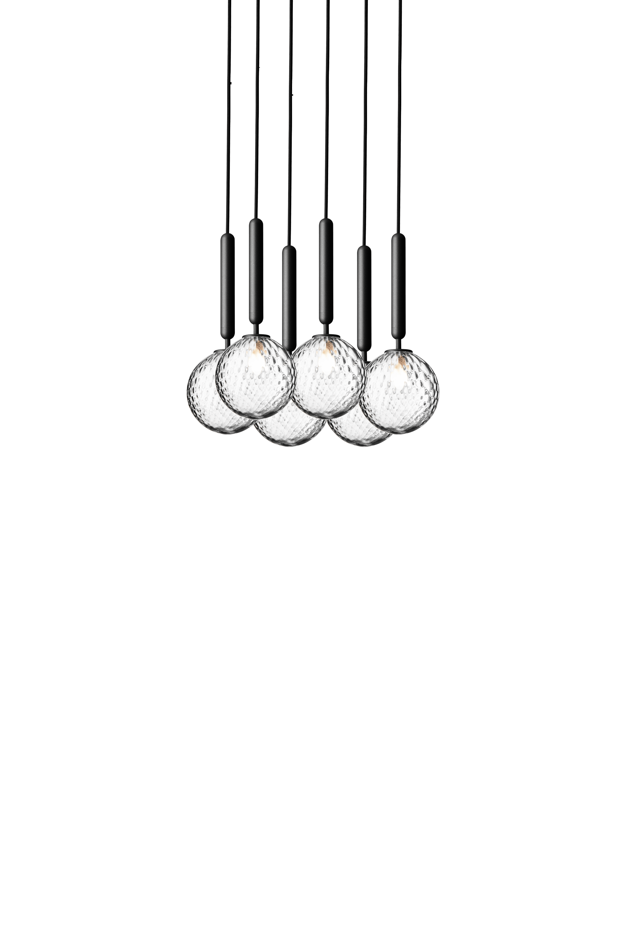 Lampa wisząca MIIRA 6 grafitowy z transparentnym szkłem – Nuura