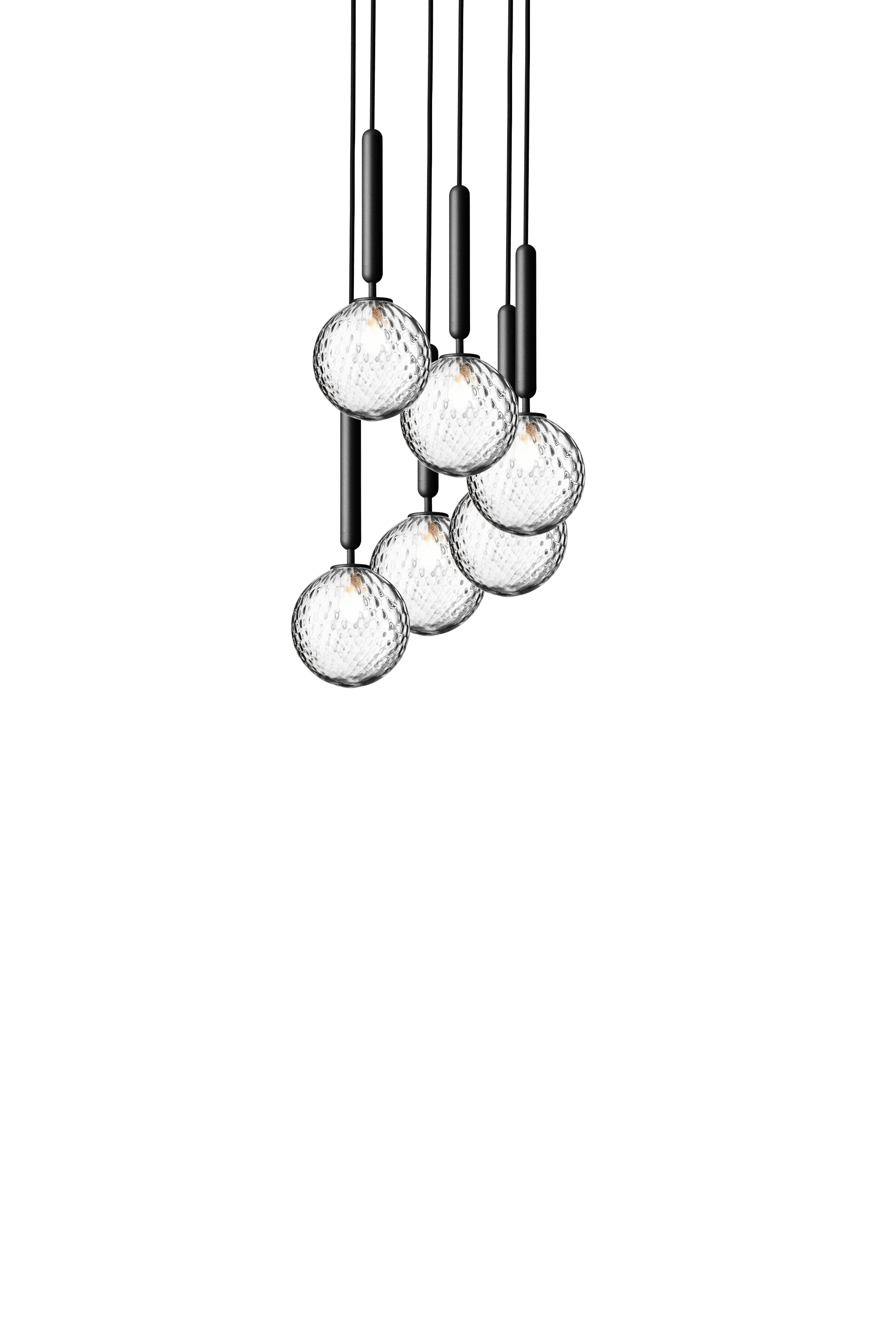 Lampa wisząca MIIRA 6 grafitowy z transparentnym szkłem – Nuura