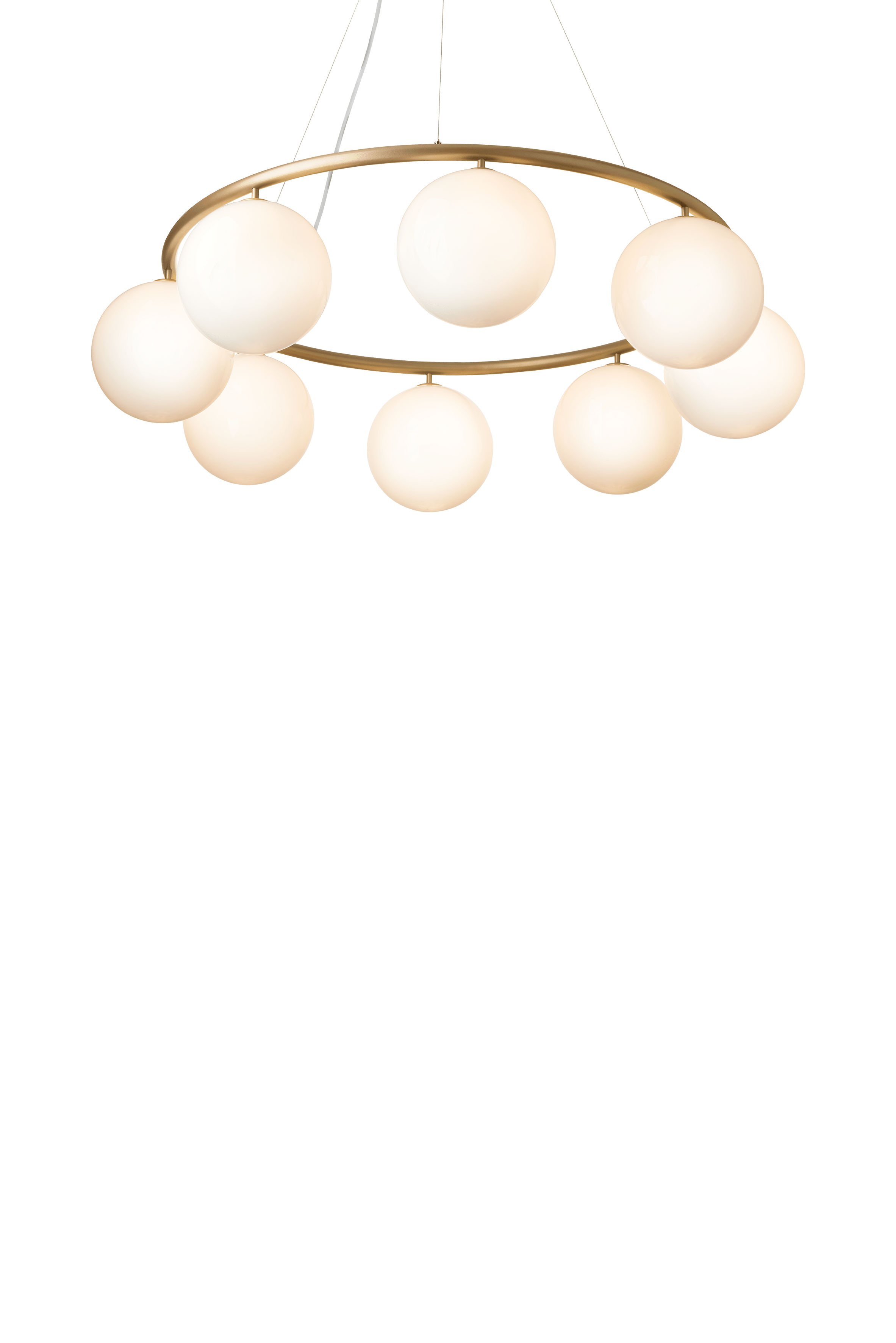 Lampa wisząca MIIRA 8 CIRCULAR mosiężny z opalowym szkłem – Nuura