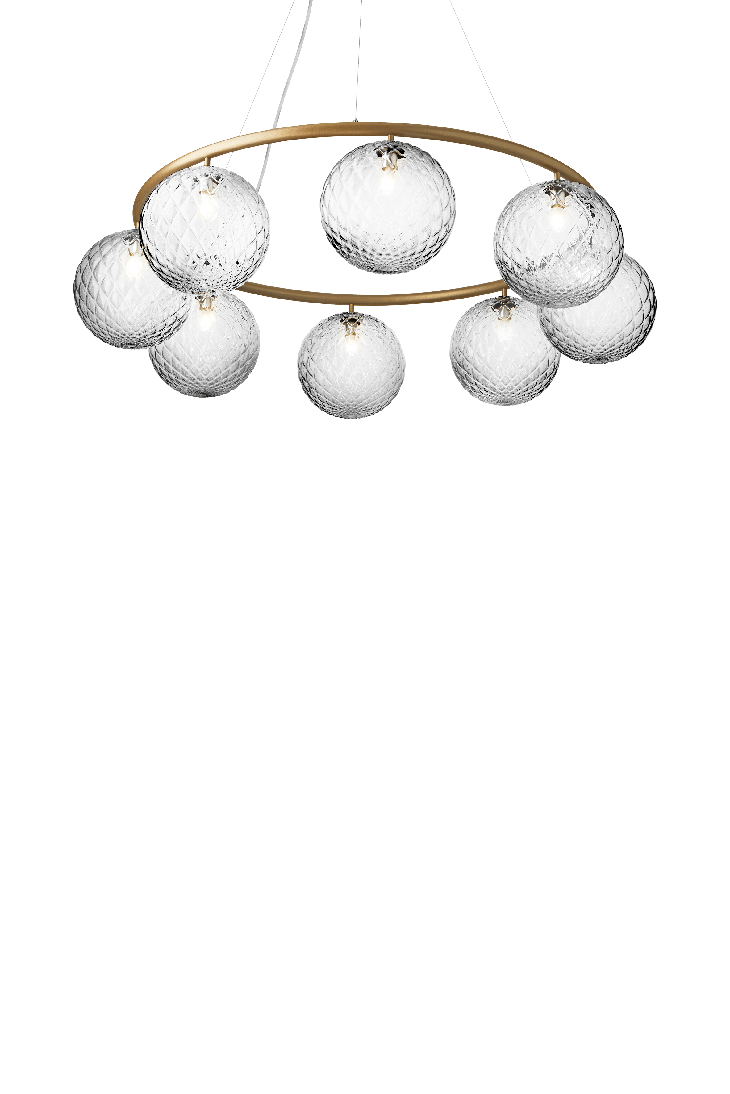 Lampa wisząca MIIRA 8 CIRCULAR mosiężny z transparentnym szkłem – Nuura