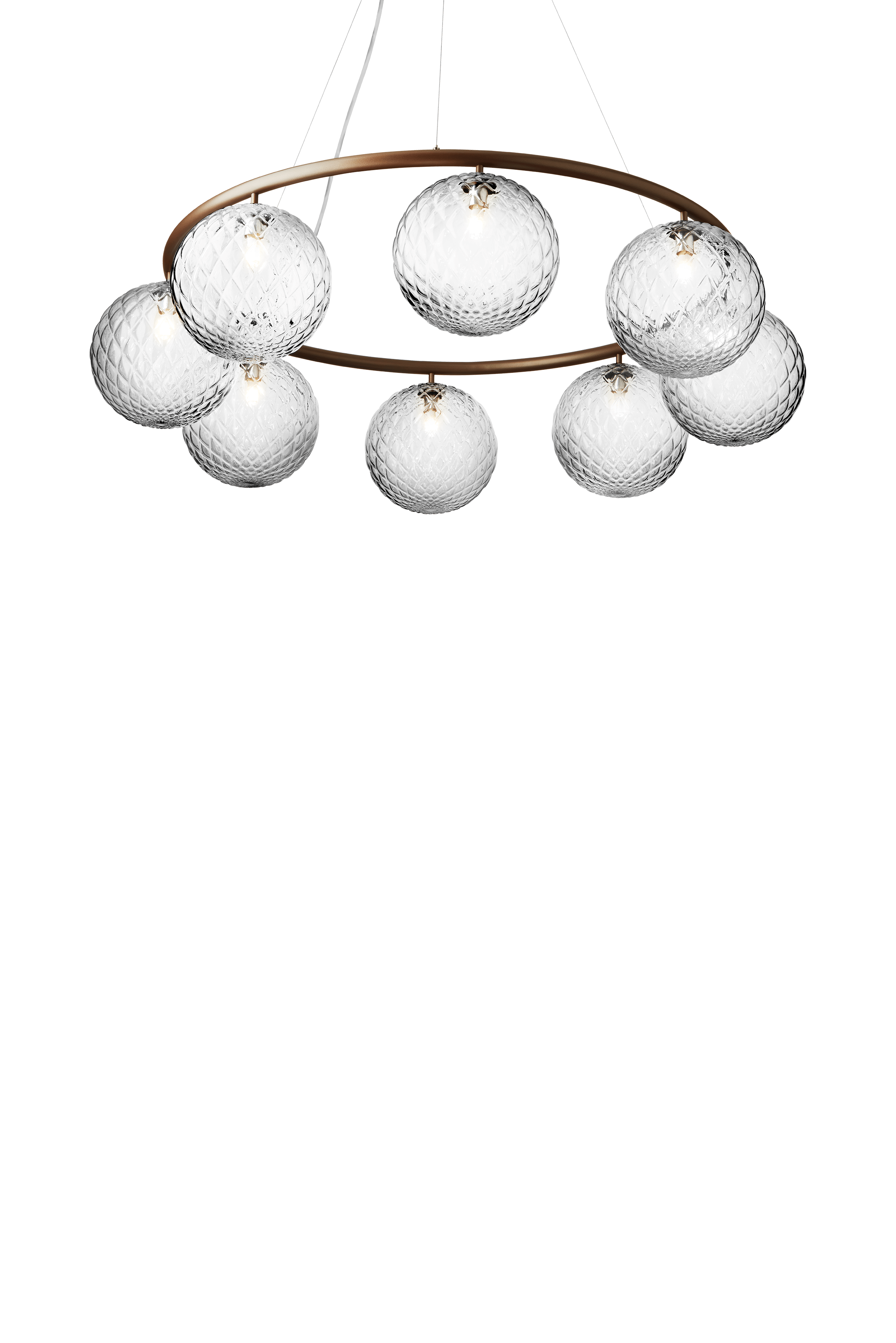 Lampa wisząca MIIRA 8 CIRCULAR ciemnobrązowy z transparentnym szkłem – Nuura
