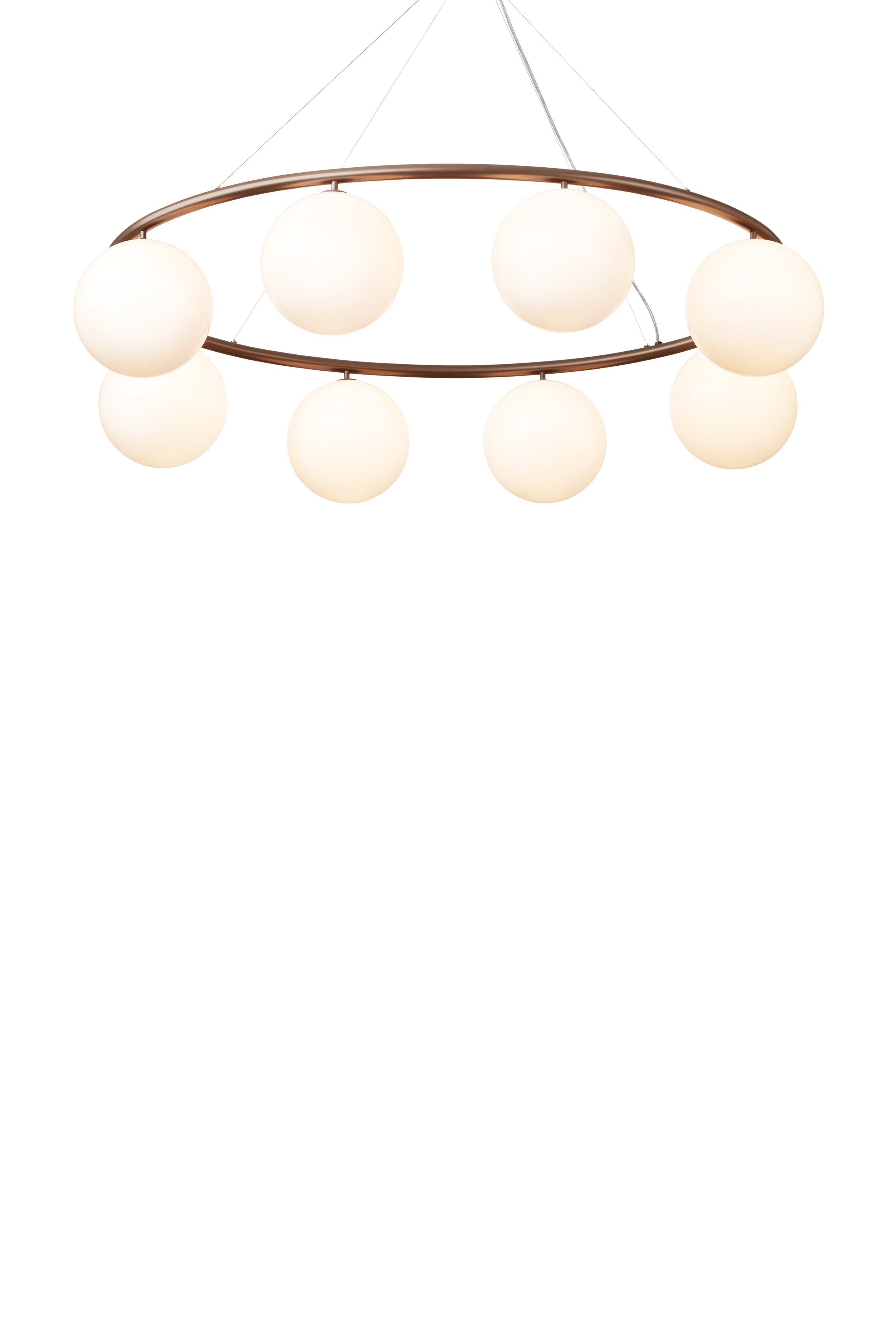 Hanglamp MIIRA 8 OVAL donkerbruin met opaalglas