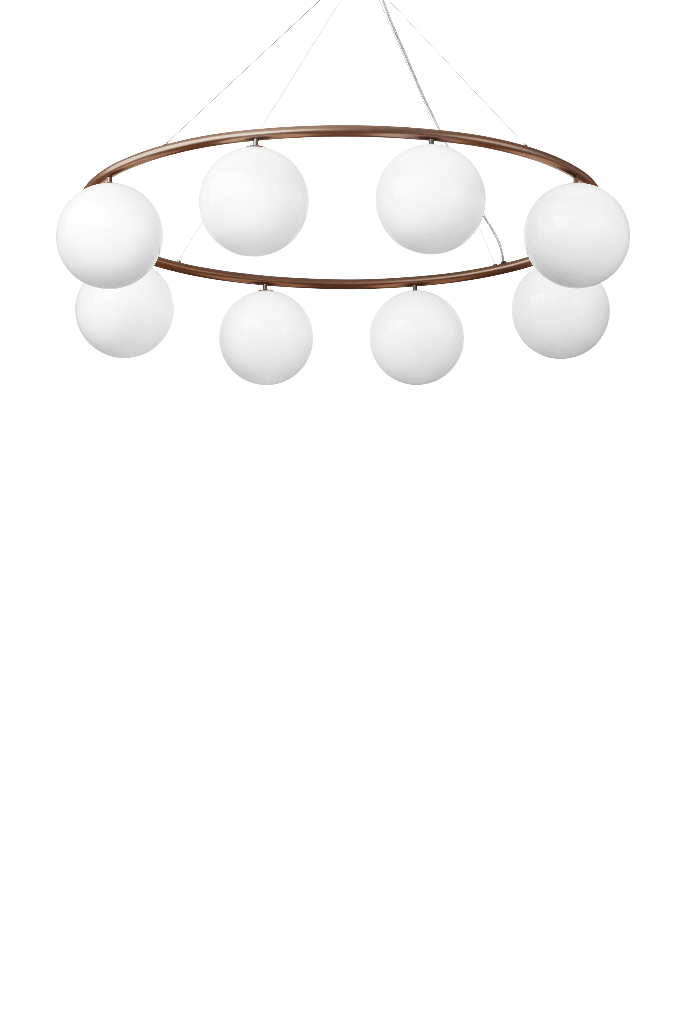 Hanglamp MIIRA 8 OVAL donkerbruin met opaalglas