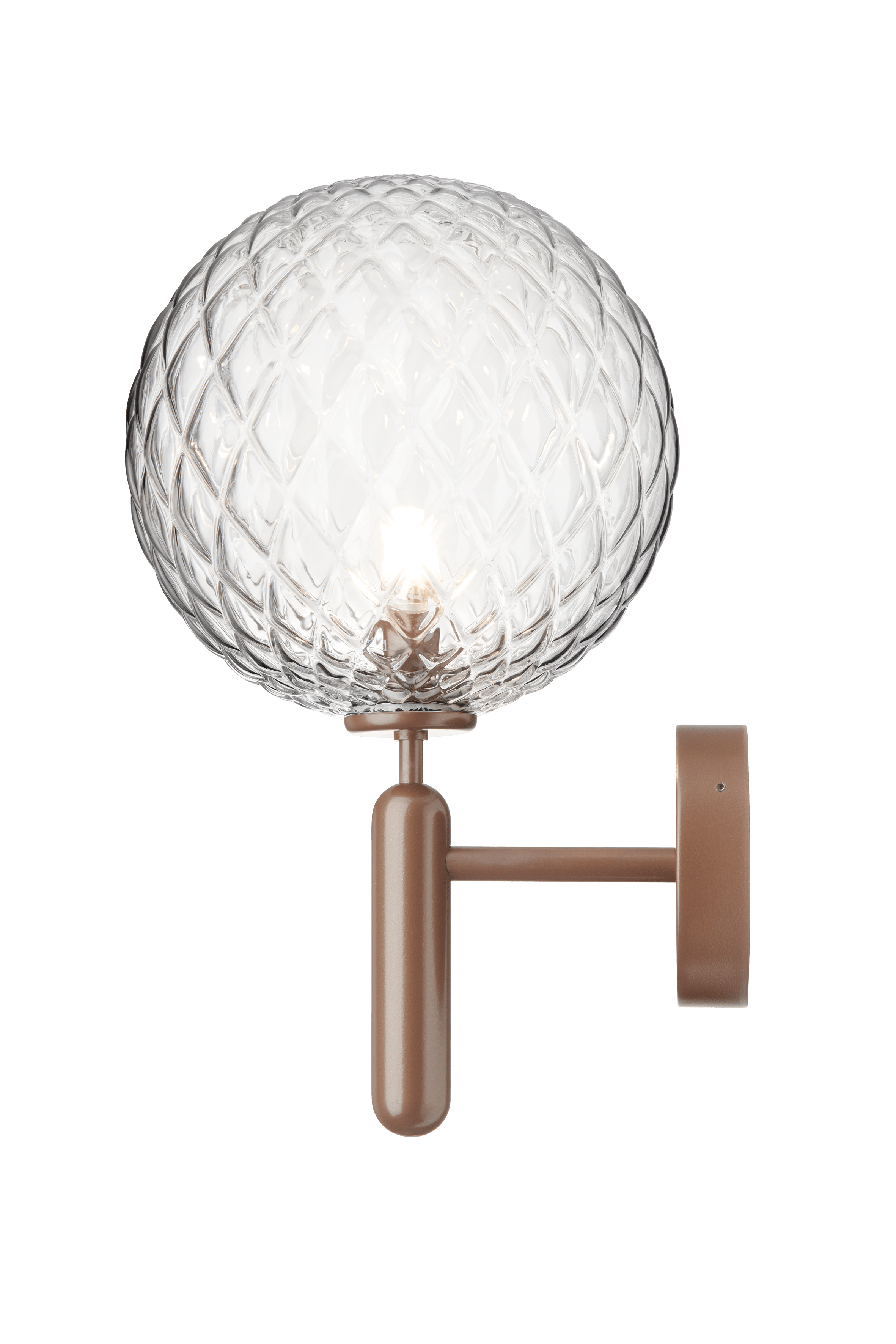 Buitenwandlamp MIIRA donkerbruin met transparant glas