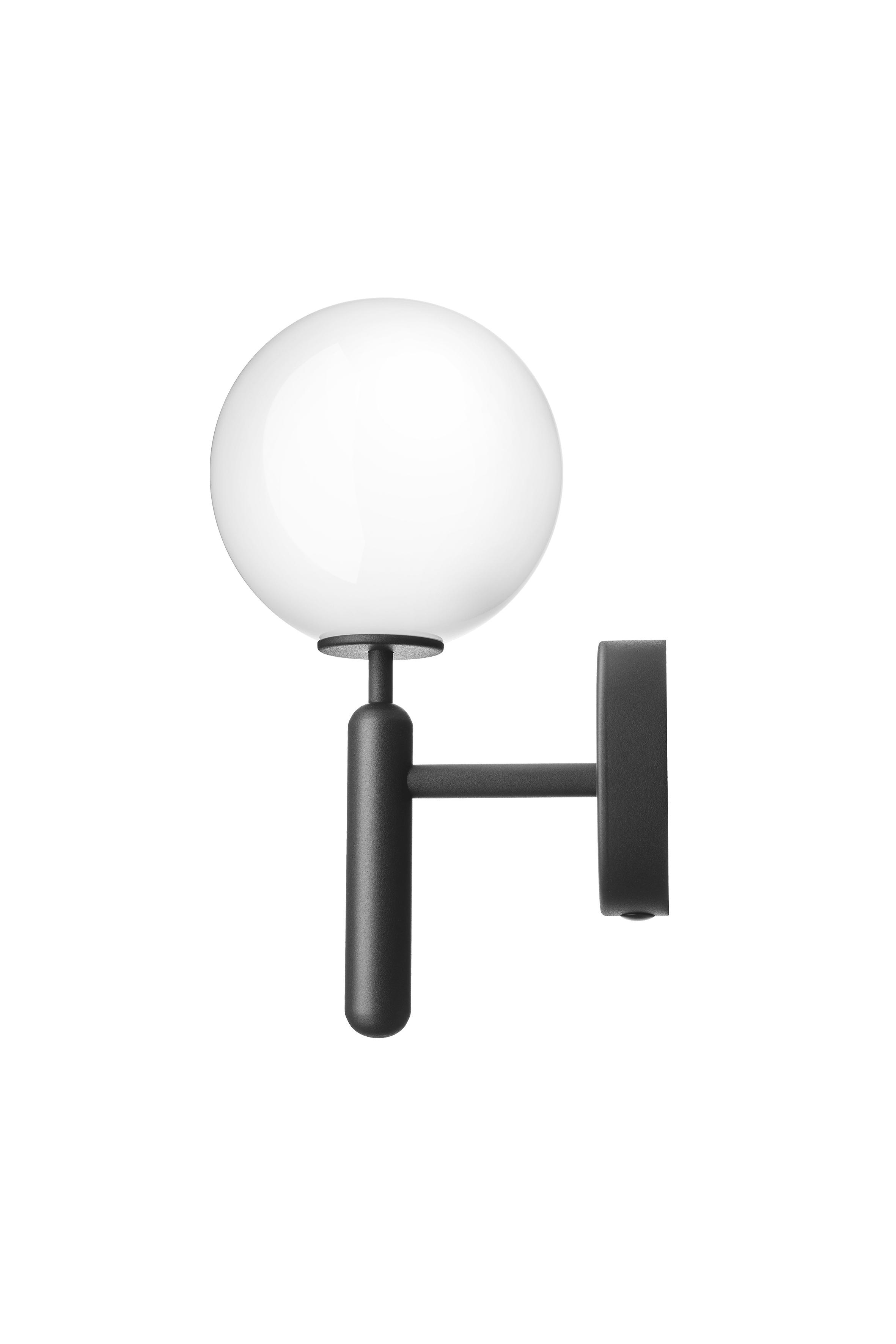 Lampa ścienna MIIRA grafitowy z opalowym szkłem – szkło