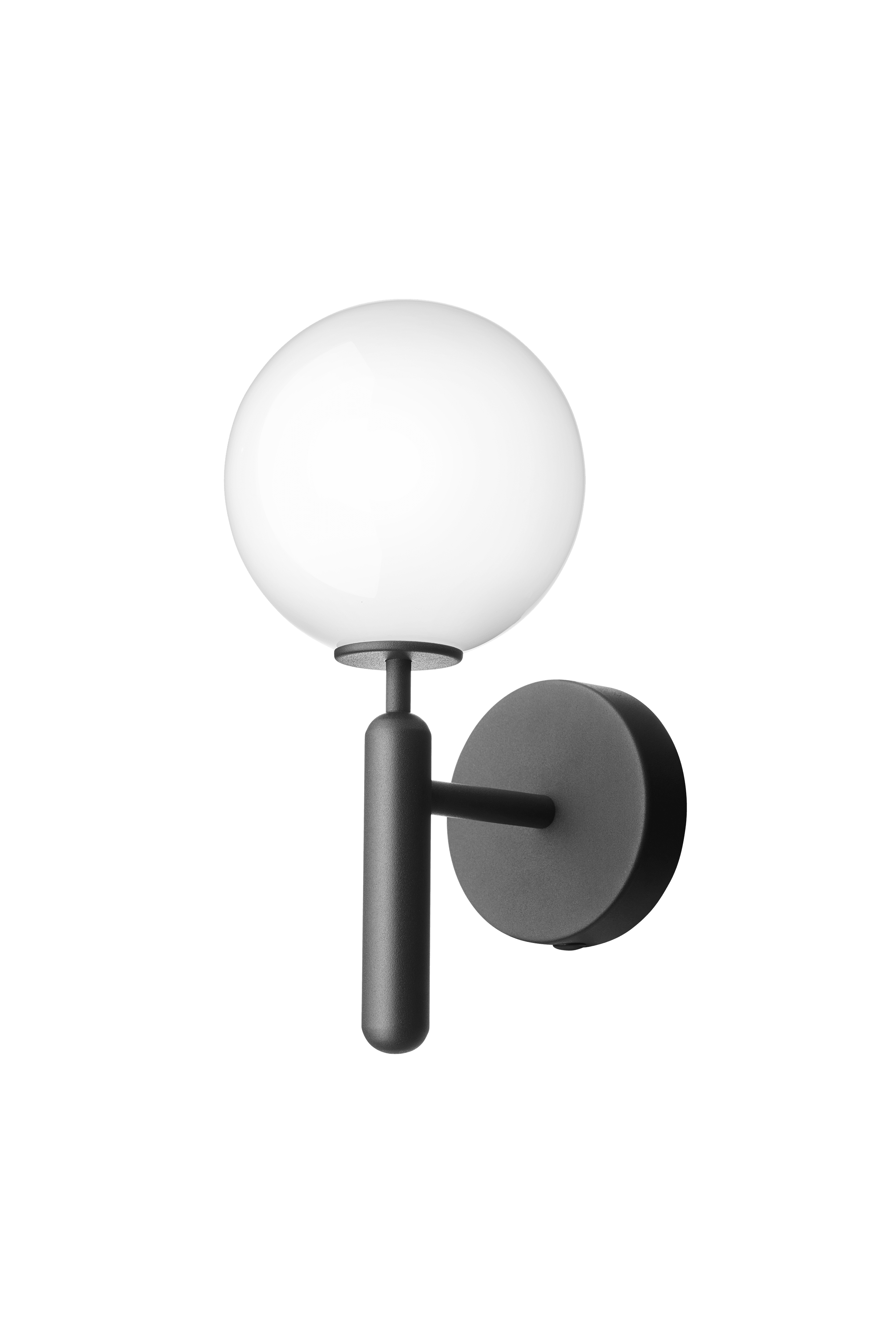 Lampa ścienna MIIRA grafitowy z opalowym szkłem – szkło, Nuura