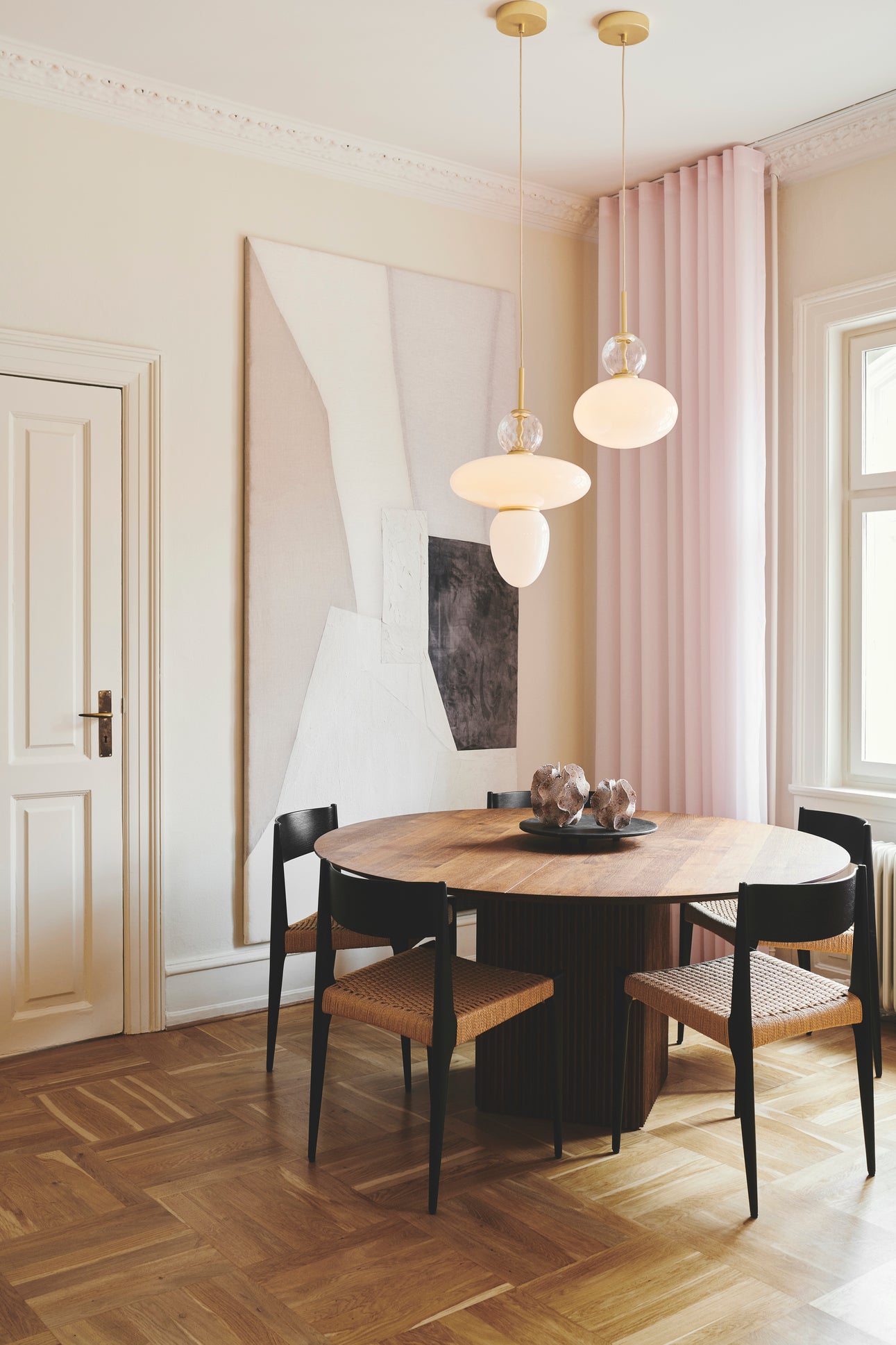 RIZZATTO 32 Brass Pendant Lamp with Opal Glass