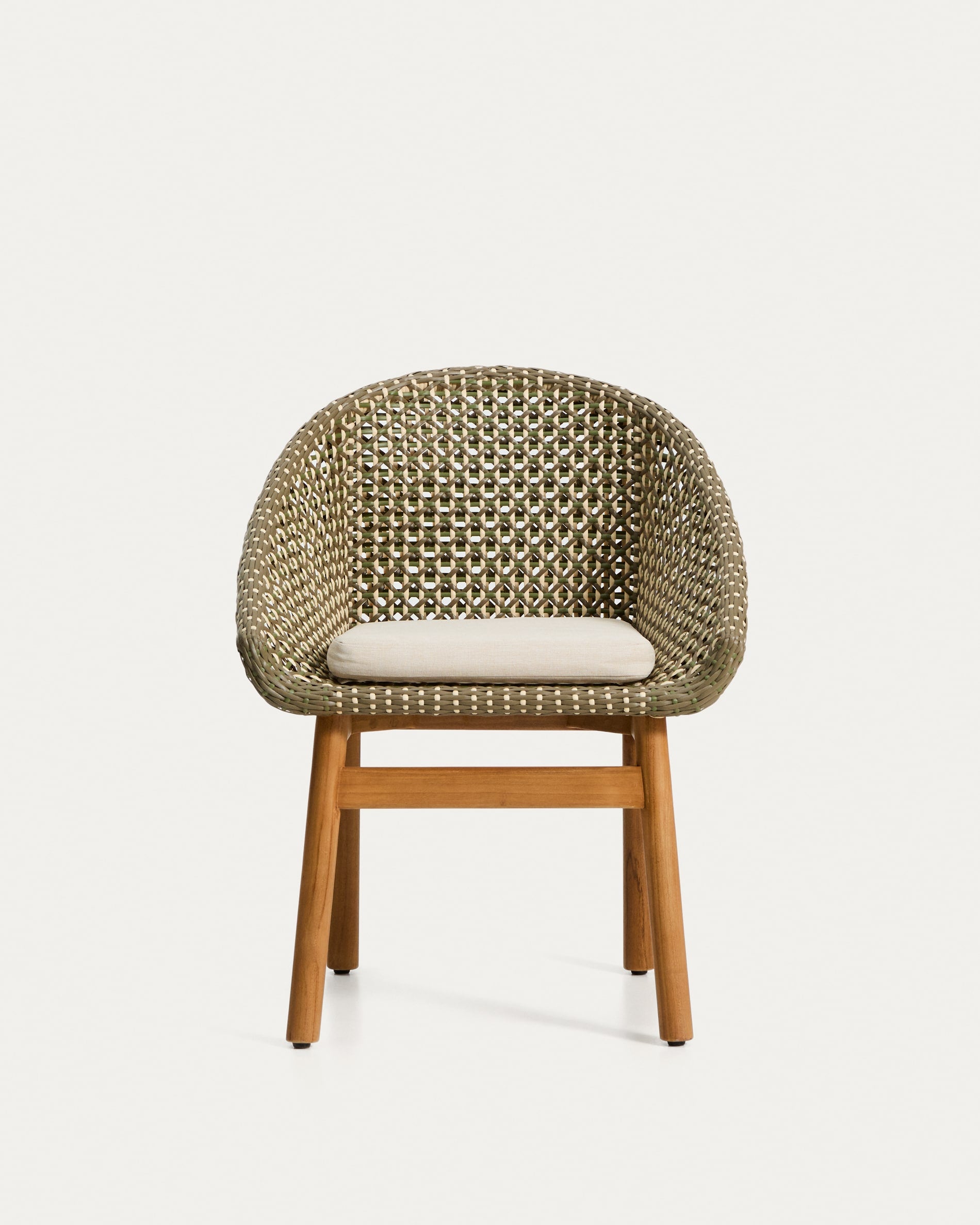 OLBIA Garden Chair in Synthetic Rattan and Teak Wood