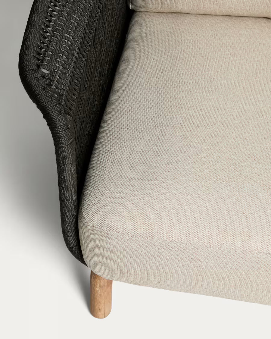 Tuinbank 3-zits ALIPA zwart met beige