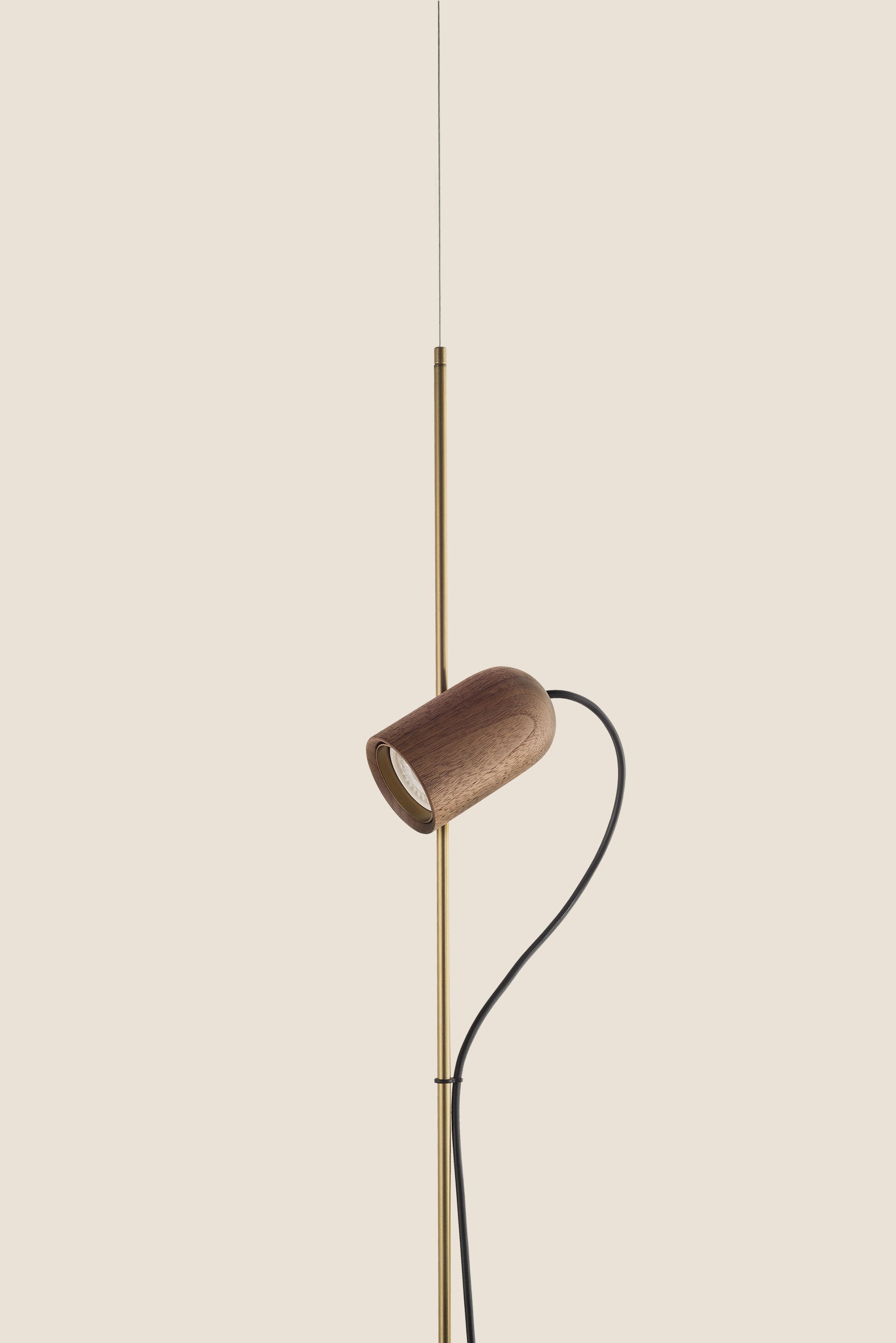 ONFA Pendant Lamp in Walnut Wood with Brass Finish