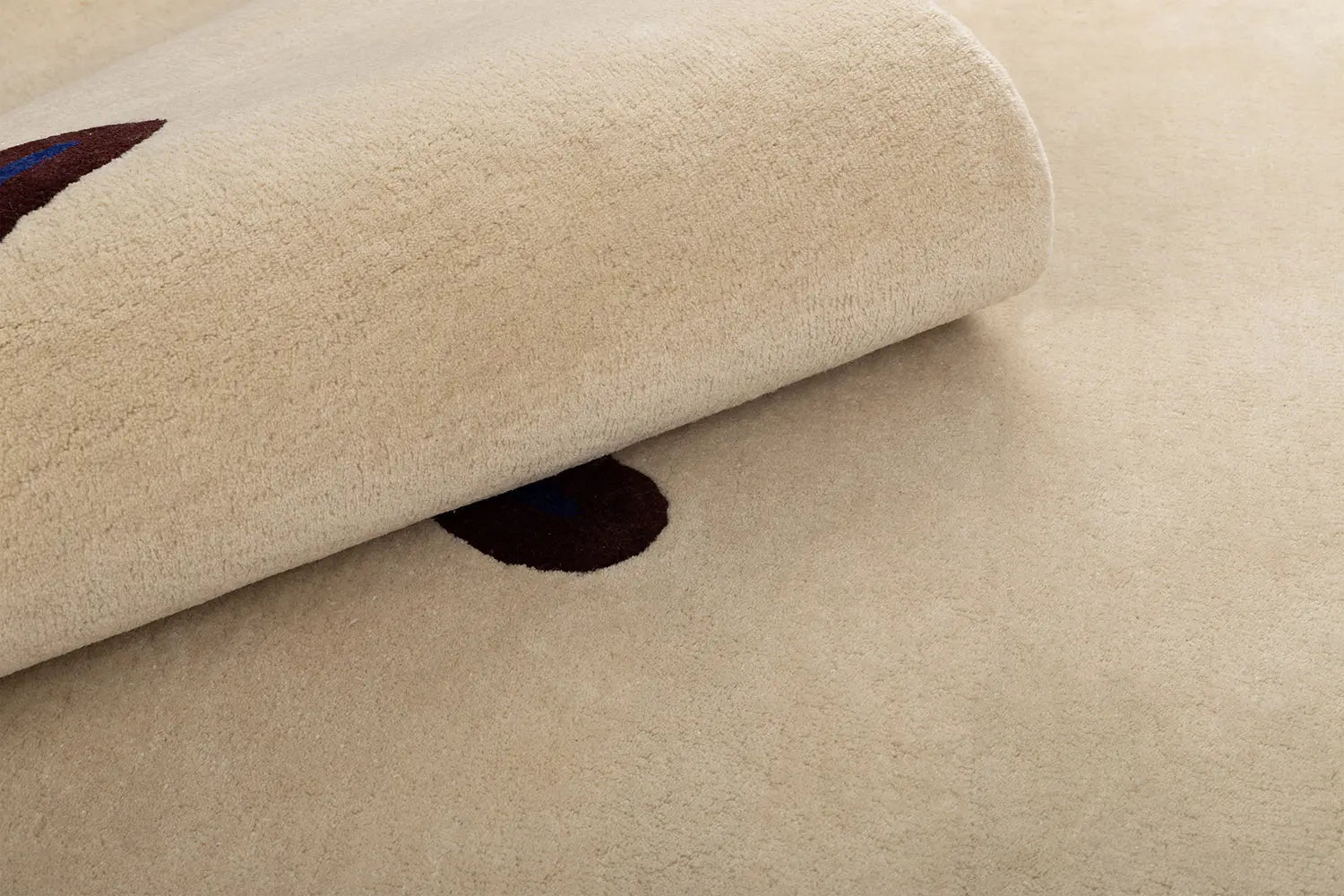 Beige OSLO vloerkleed met groen en bruin