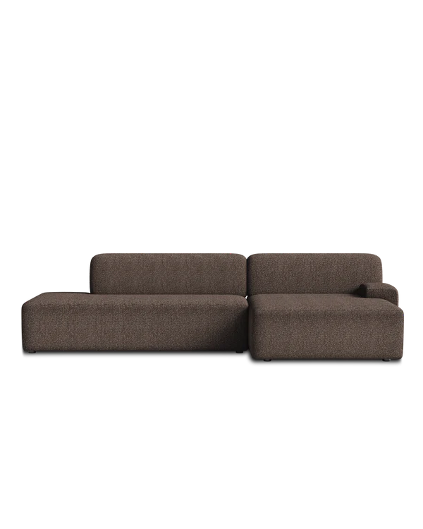 Modulares Sofa UMI - rechtsseitiger Chaiselongue in Braun