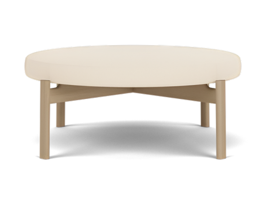 Puf PASSAGE crème met eiken basis