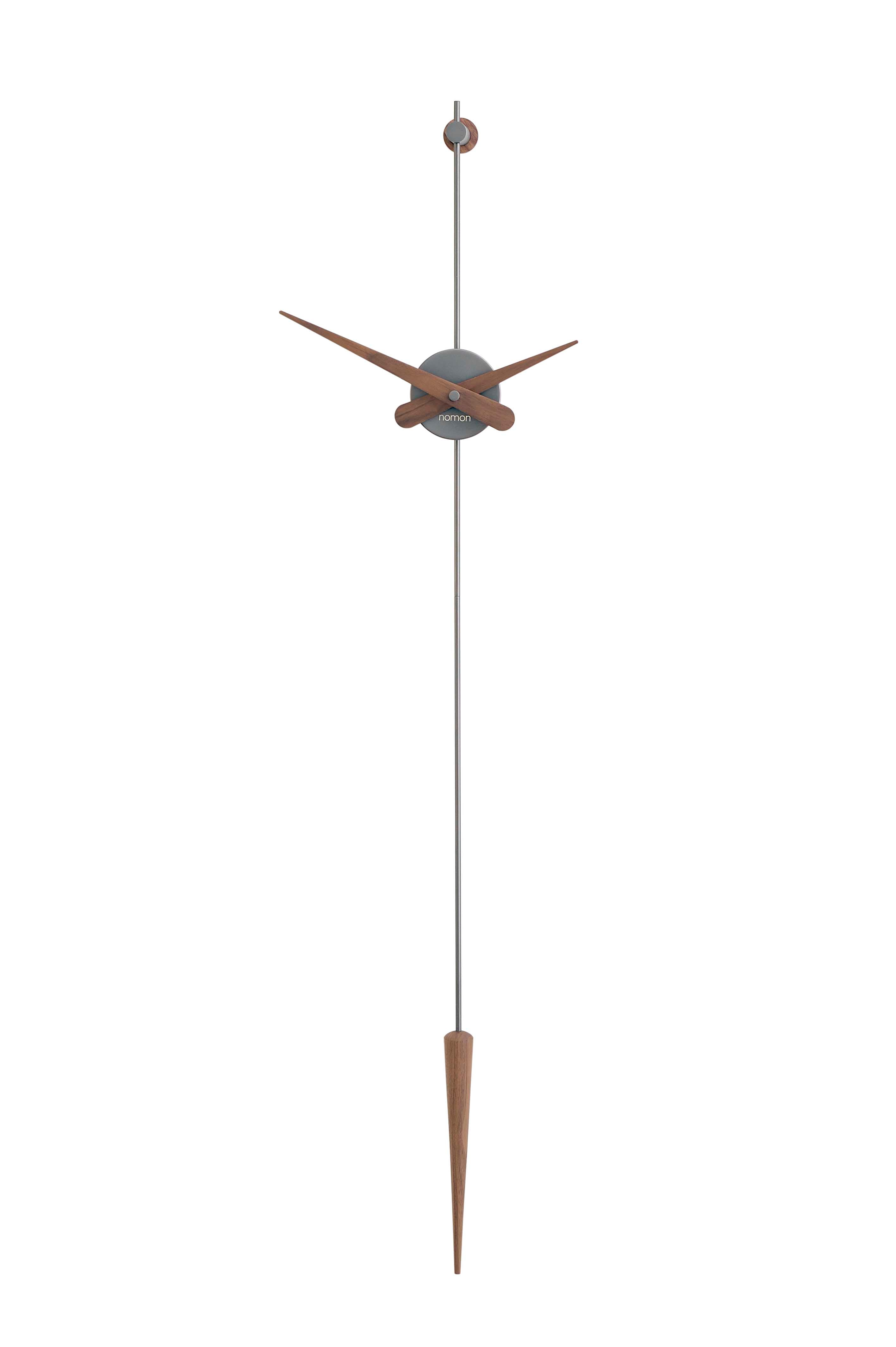 Wandklok PUNTO Y COMA notenhout met grafiet