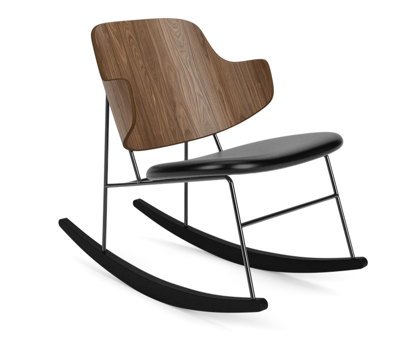 PENGUIN rocking chair black leather