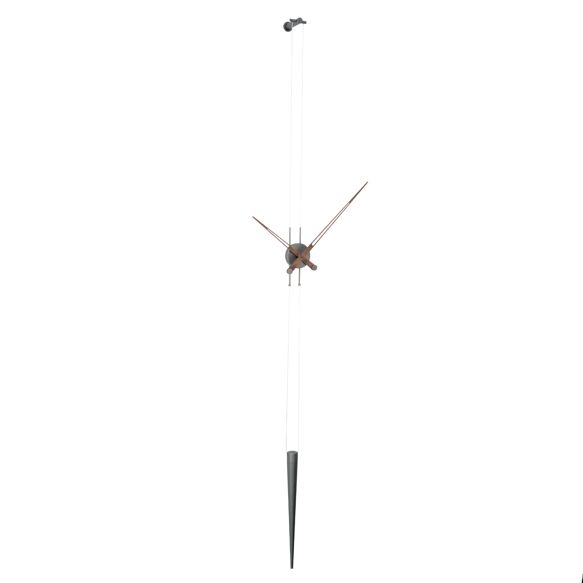 Hangende klok PENDULO van notenhout met grafietkleur