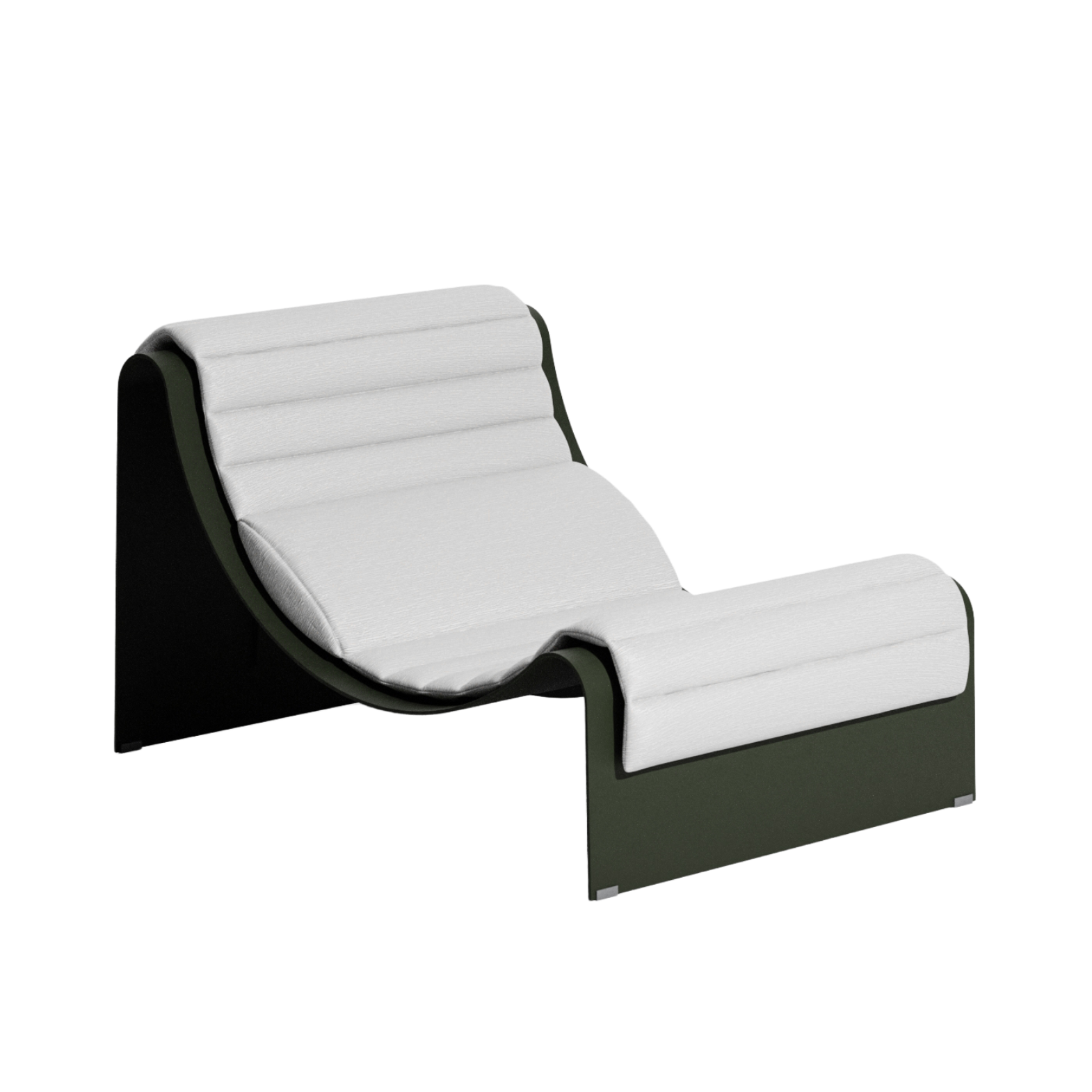 Ligstoel ECLIPSE donkergroen met een grijze kussen