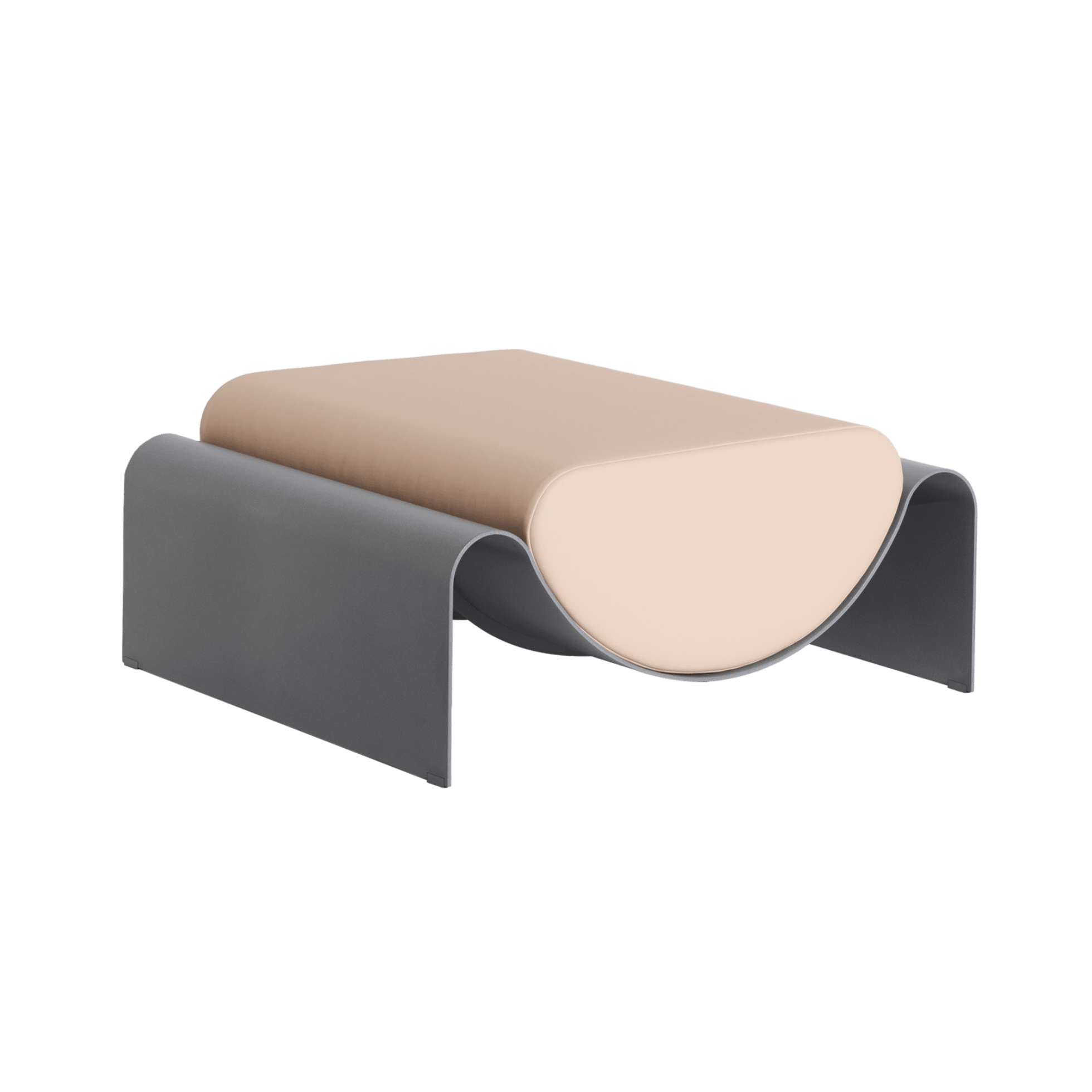 Puf ECLIPSE grijs met een beige kussen