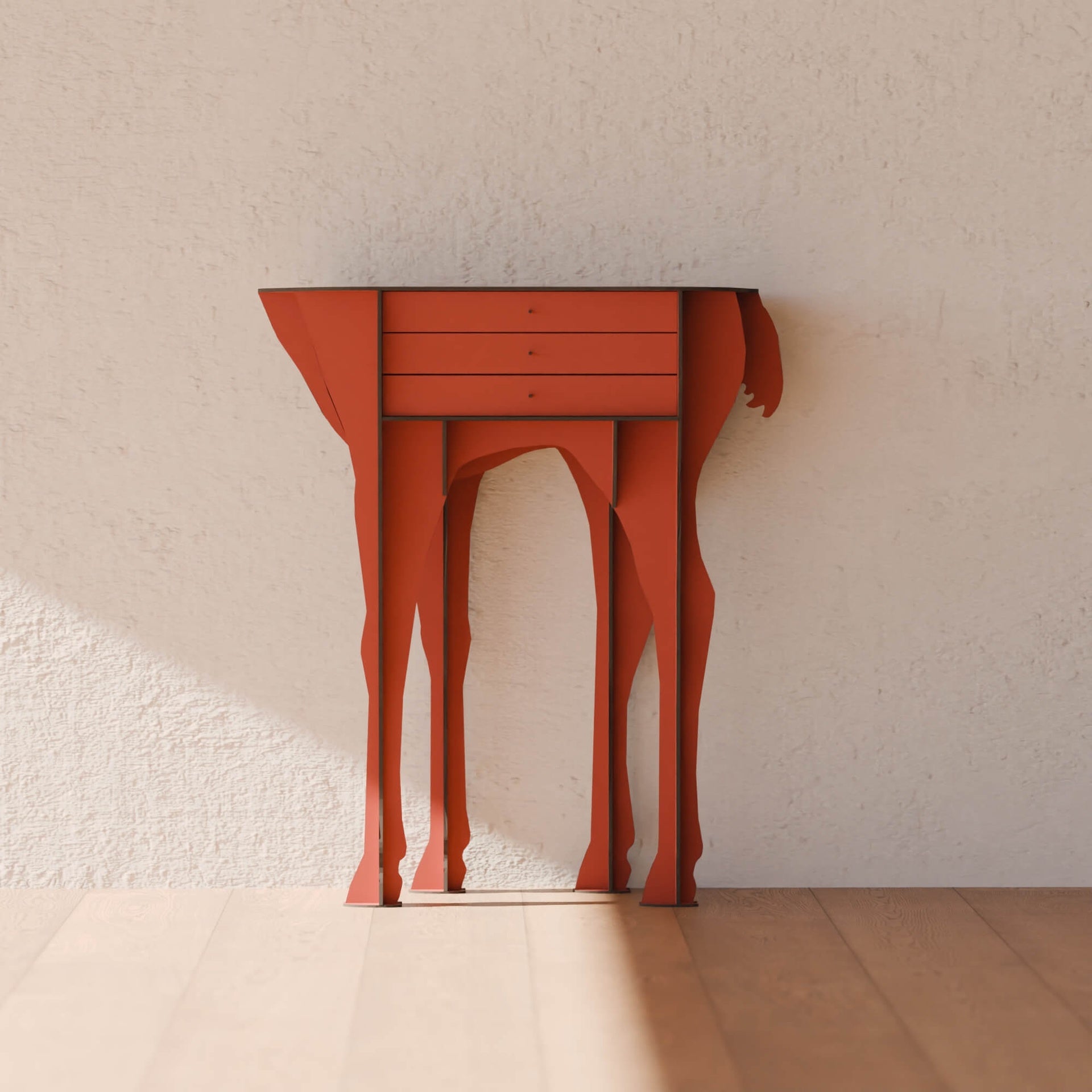 BAMBI console in brick red