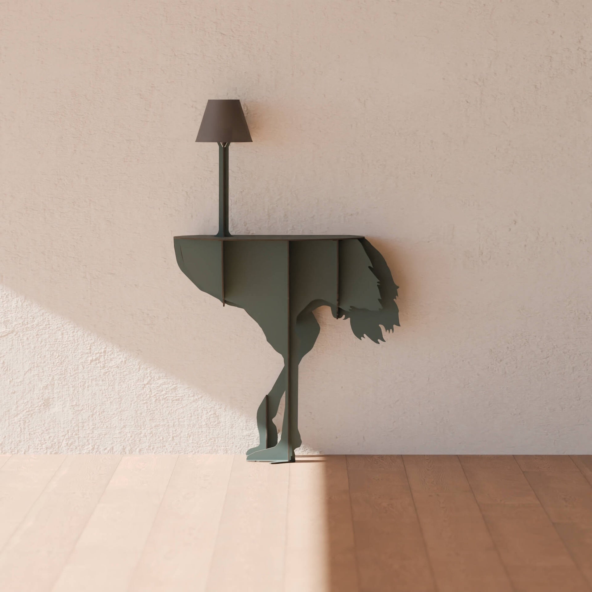 Consola met lamp DIVA LUCIA donkergroen