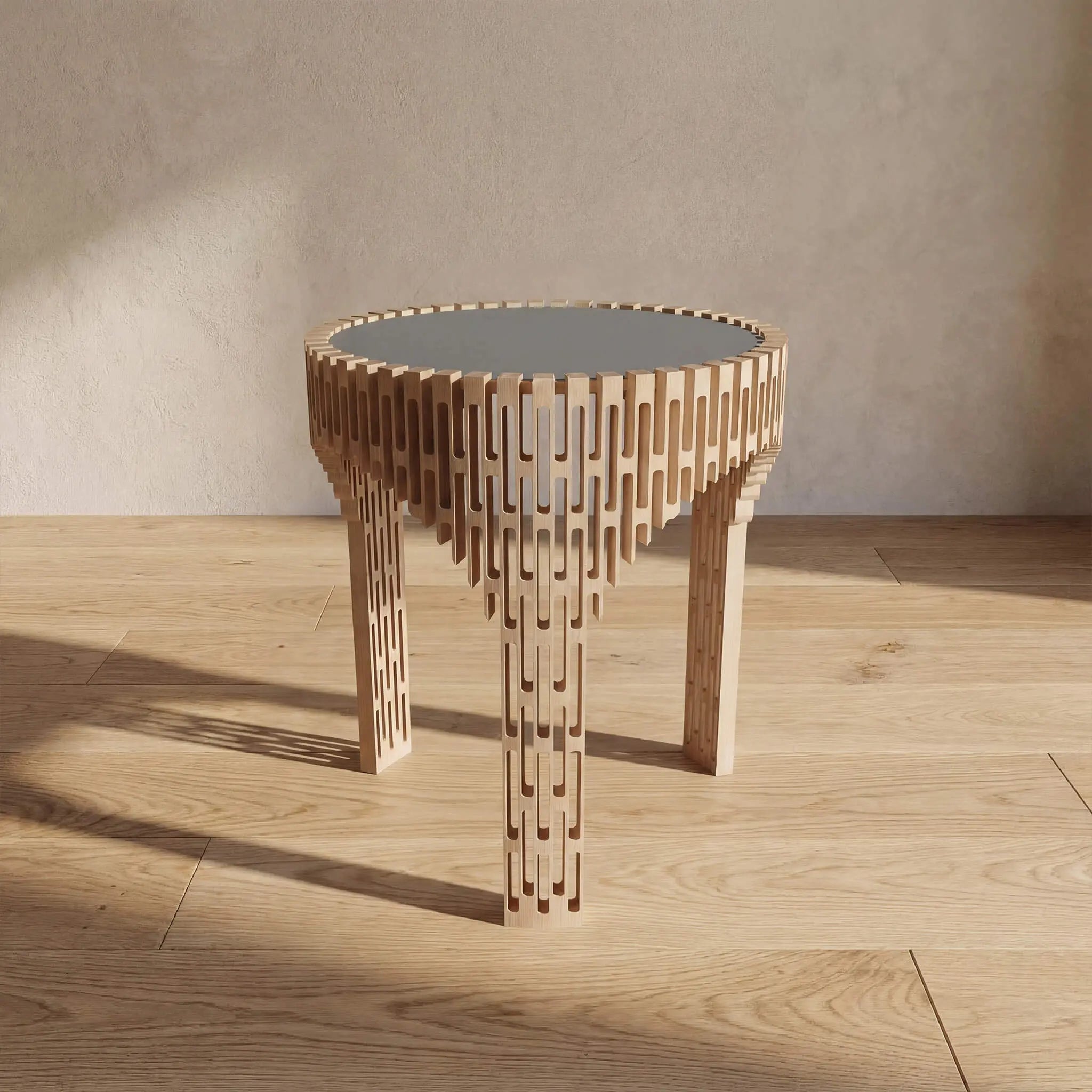 Bijzettafel PETIT COLISÉE van licht eikenhout