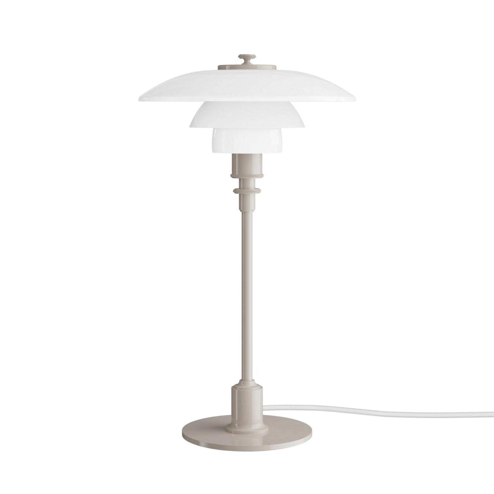 Tafellamp PH 2/1 wit met beige voet