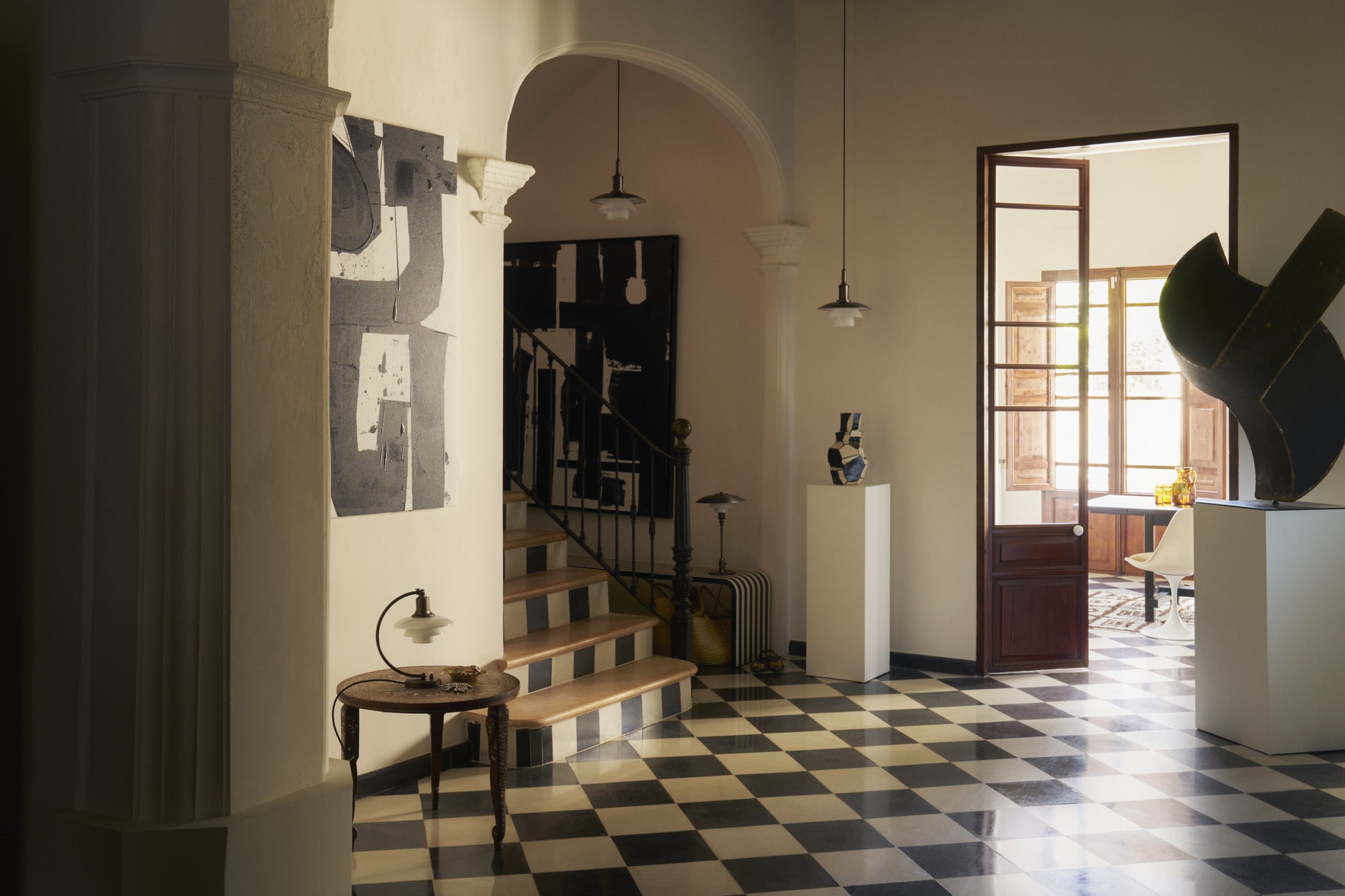 Pendelleuchte PH 3/3 weiß mit schwarzer matter Oberfläche