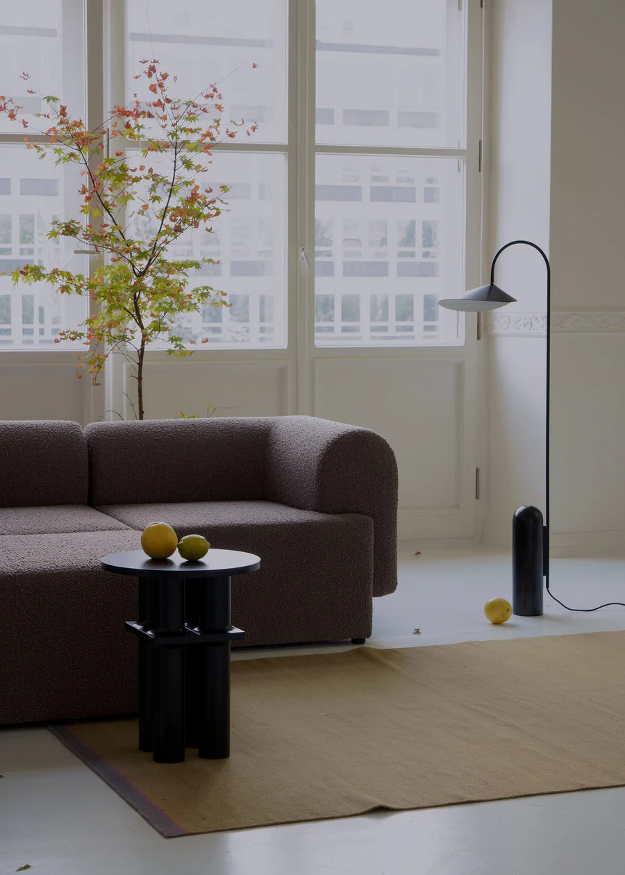 Modulaire bank TORI - linker module lichtgrijze boucle