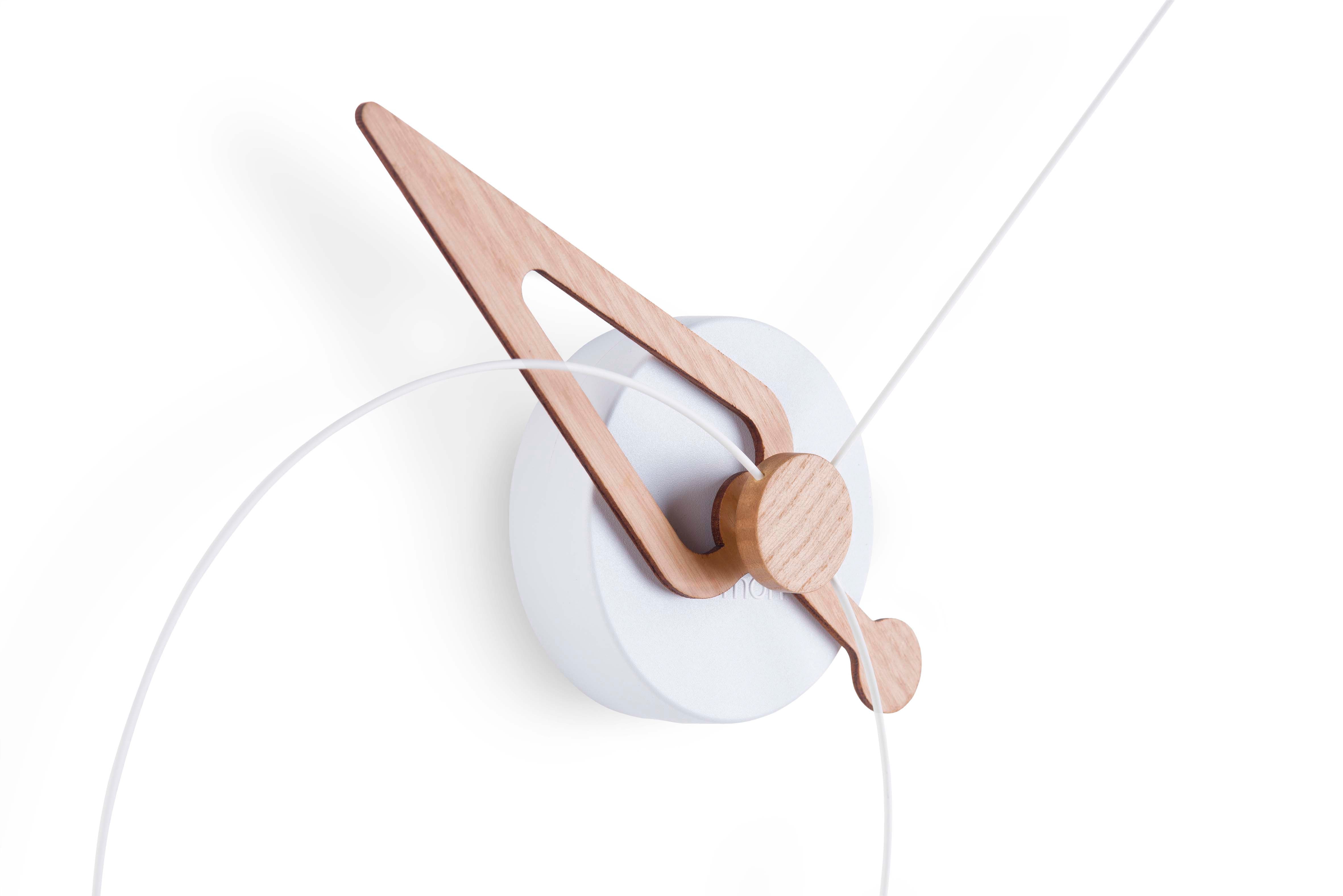 Wandklok PICO eikenhout met wit