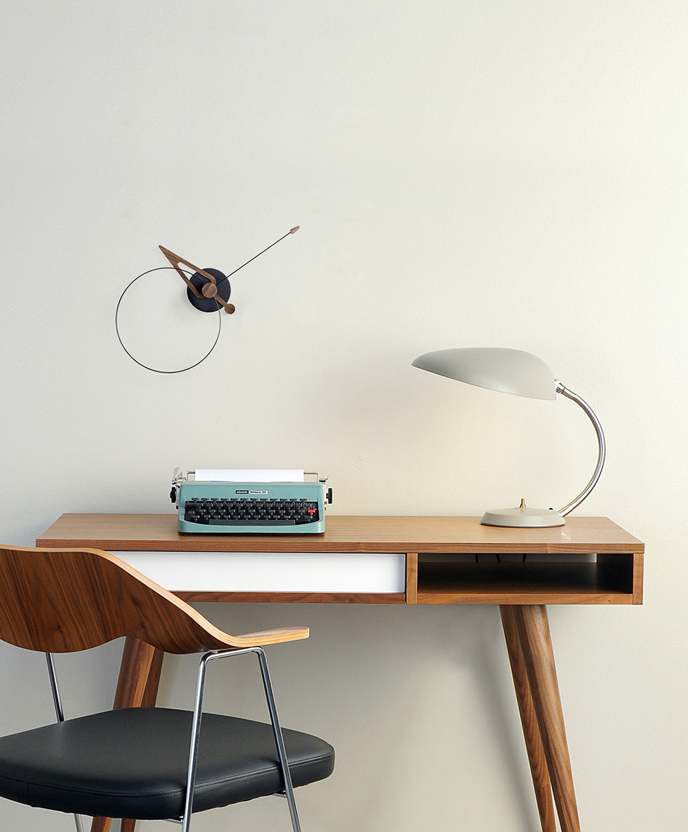 PICO wall clock walnut wood with black