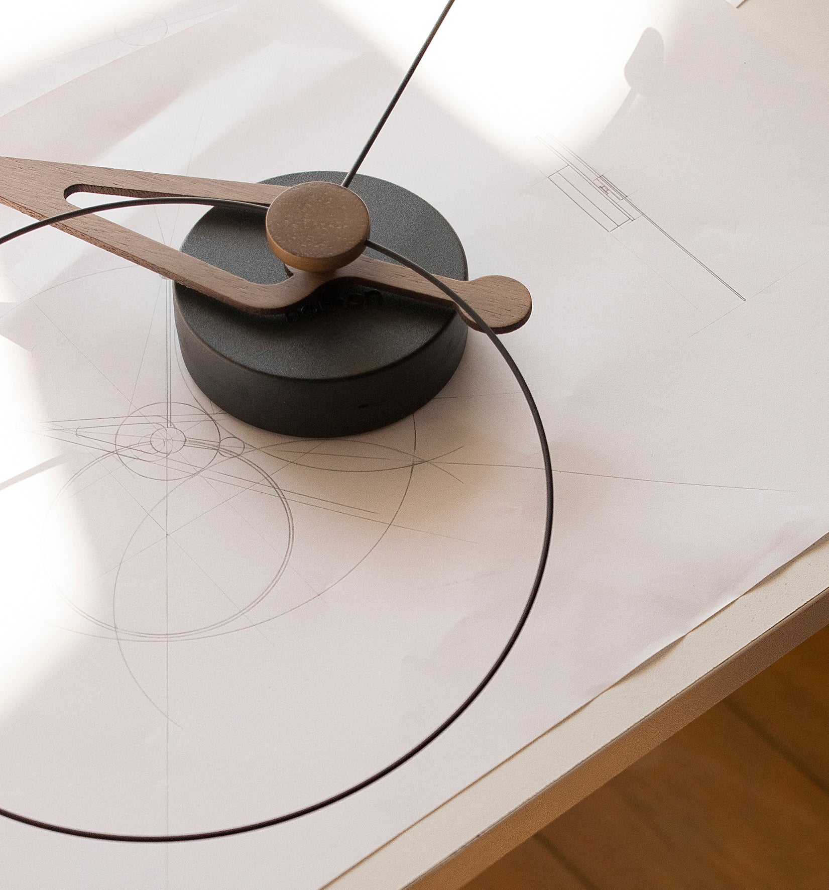 PICO wall clock walnut wood with black