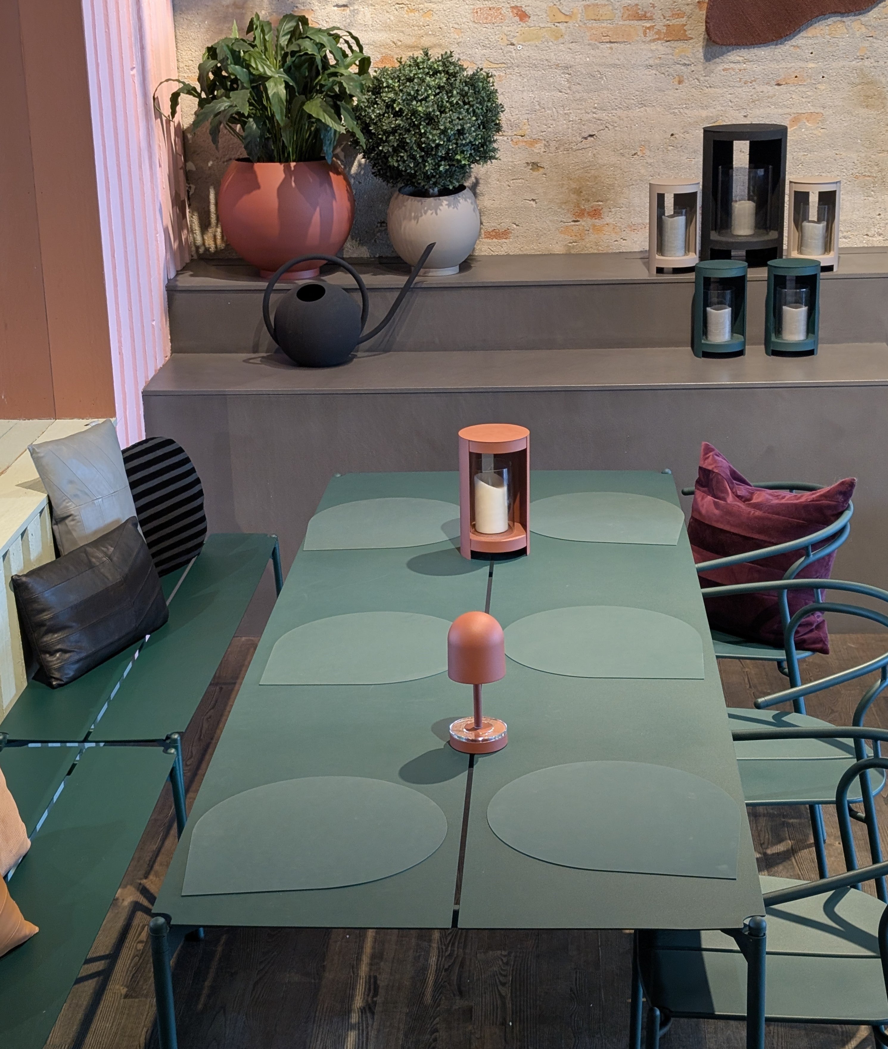 Draagbare lamp LUCEO baksteenrood