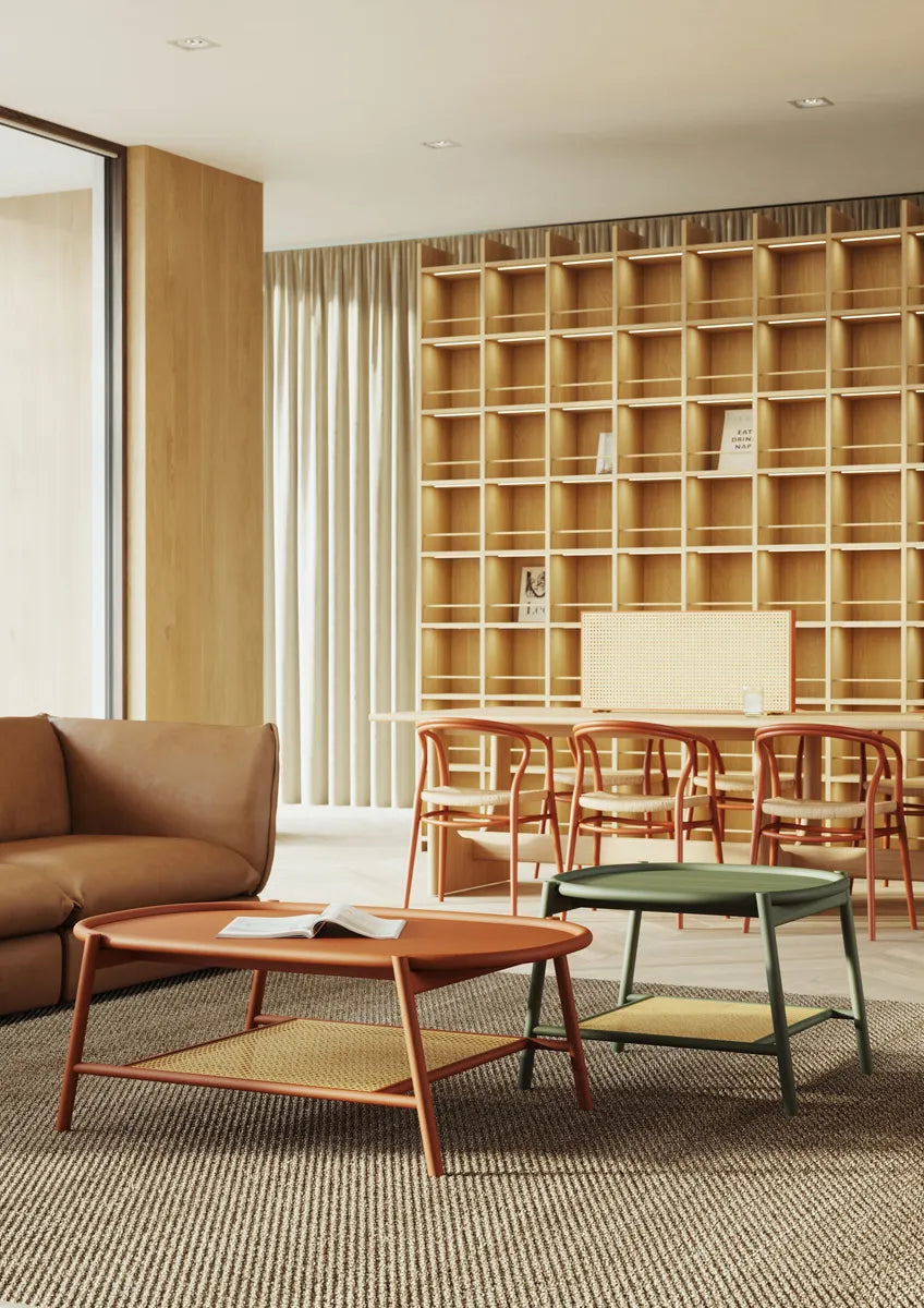 Coffee table drum beech wood