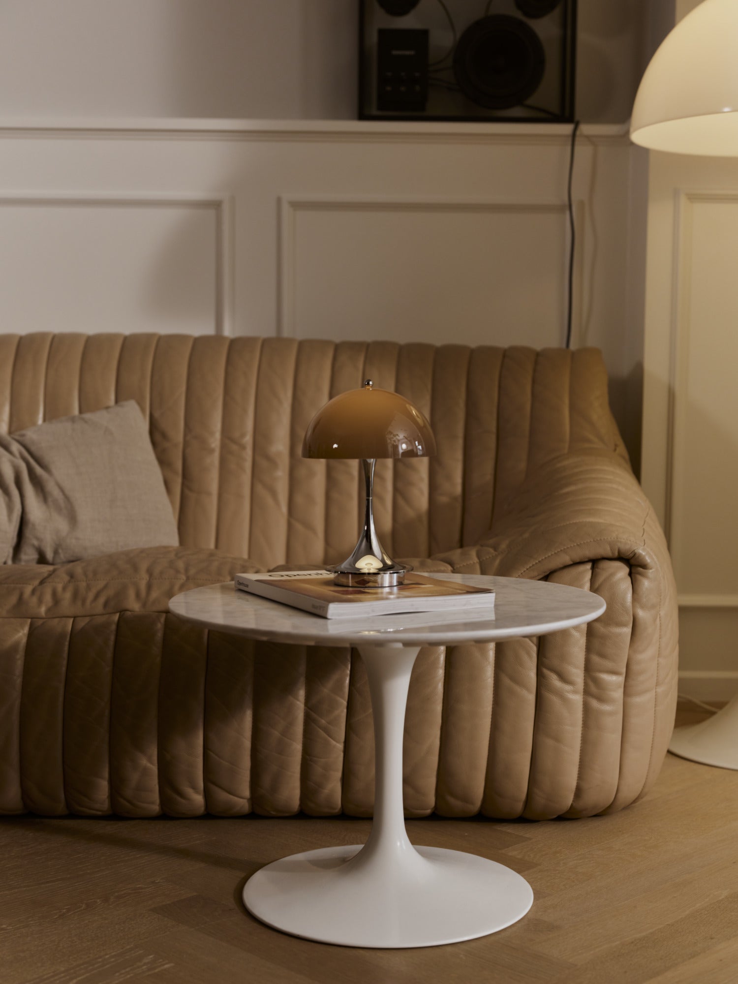 Portable Lamp PANTHELLA 160 brown with chrome base