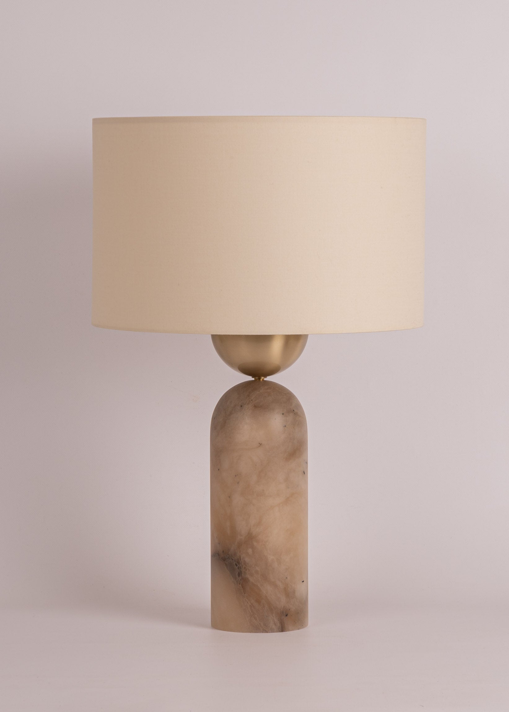 Tischlampe PEONA dunkelbeige Alabaster