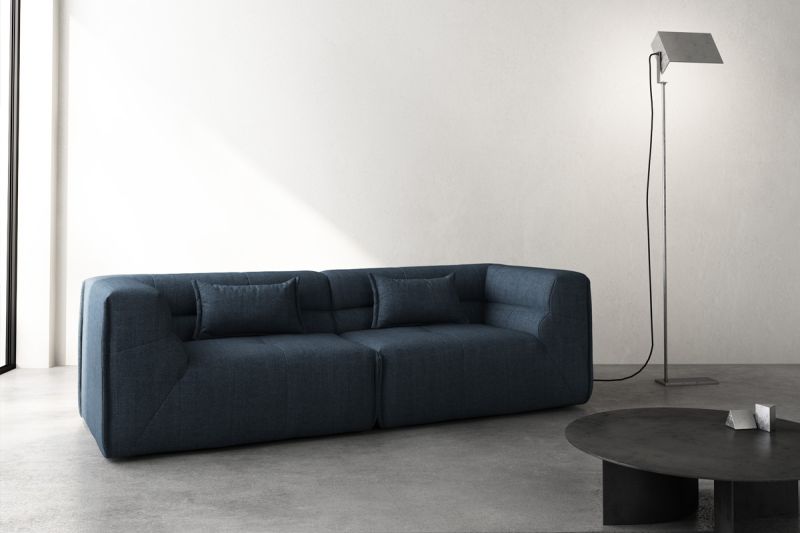 Modulaire hoekbank voor 5 personen, links, PIERO, gestoffeerd