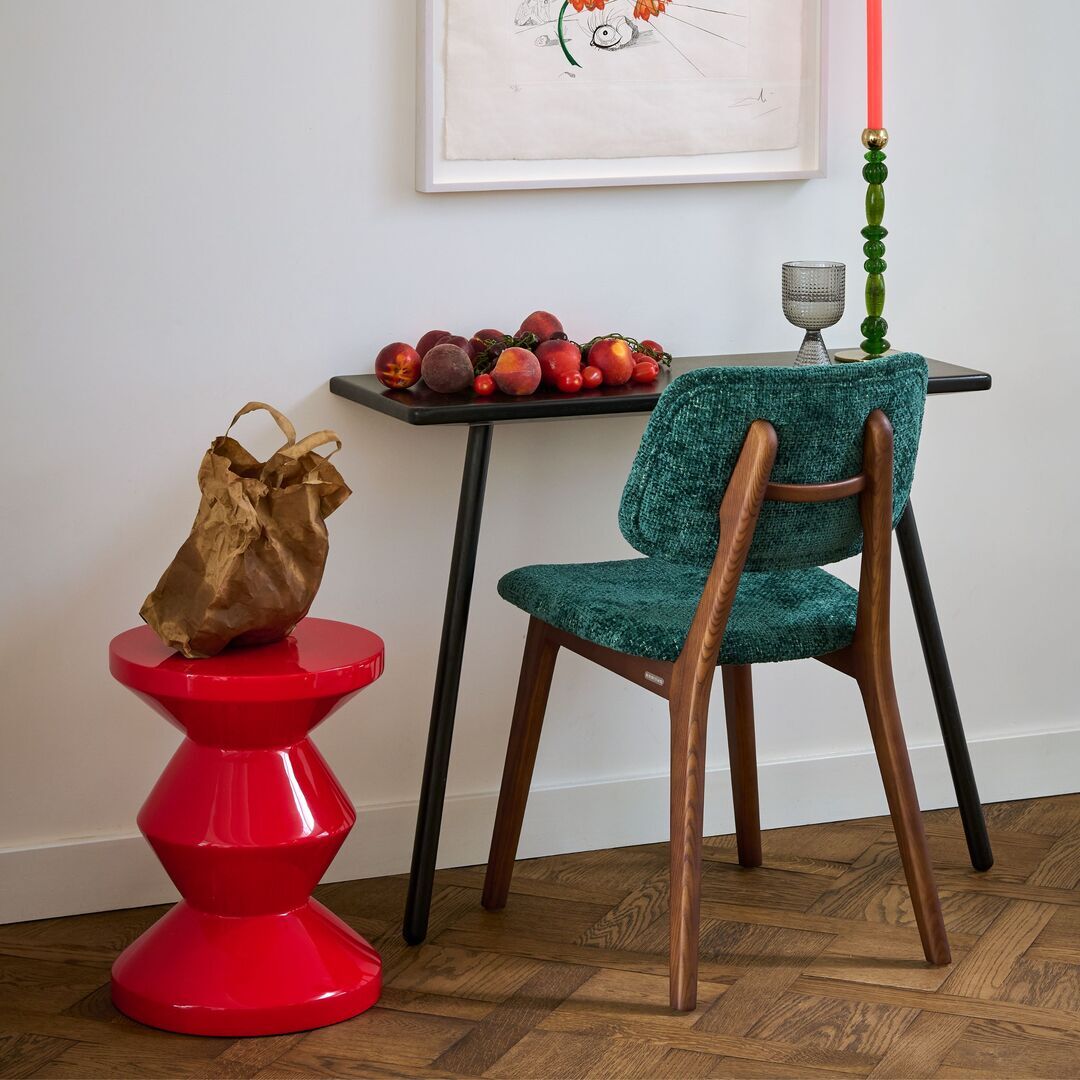 HAPPY DAYS Chair in Mustard with Wooden Base