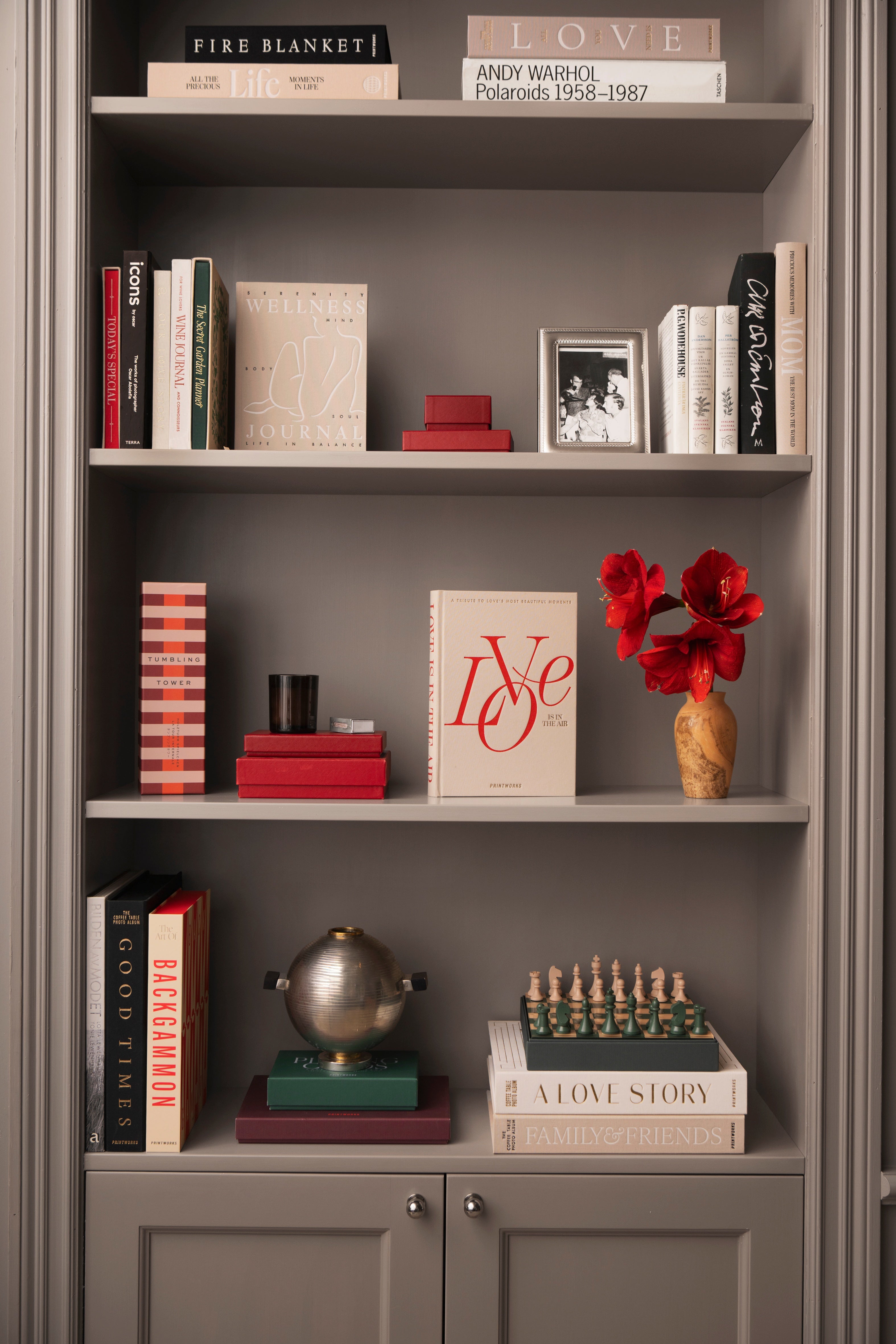 Fotoalbum LOVE IS IN THE AIR beige met rood