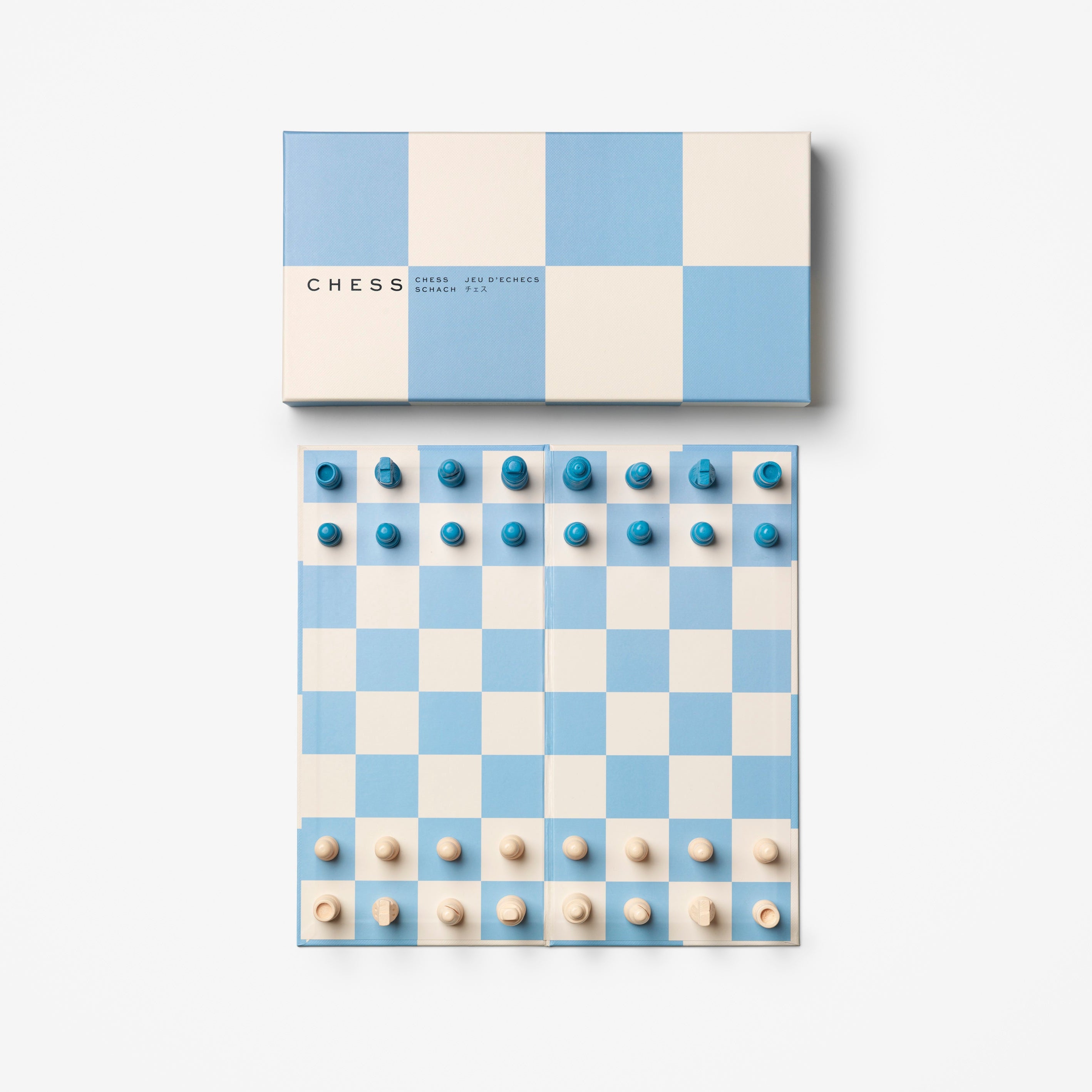 Speelset voor schaken PLAY CHESS blauw met wit