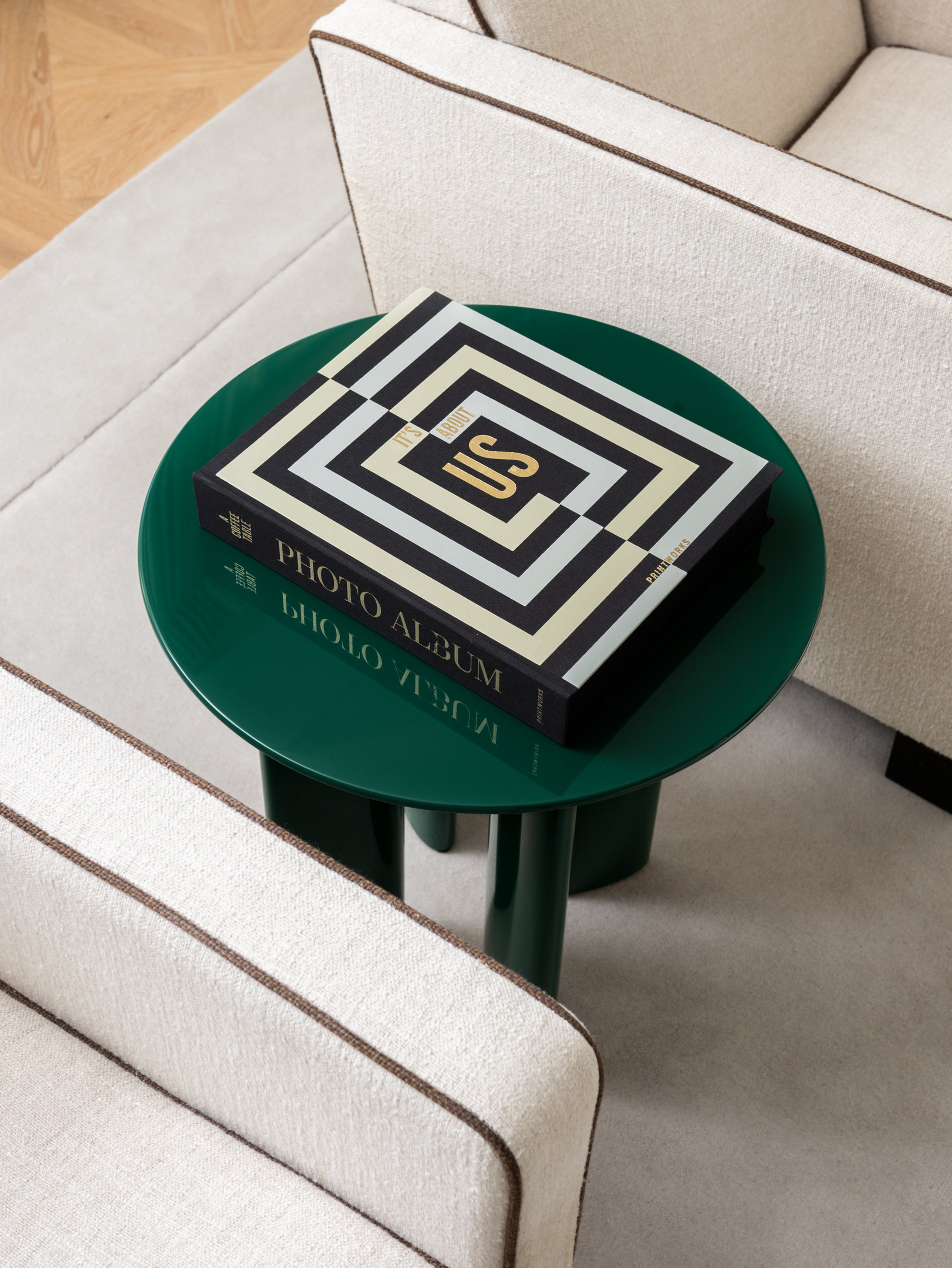 Fotoalbum IT'S ABOUT US schwarz mit Weiß und Gold